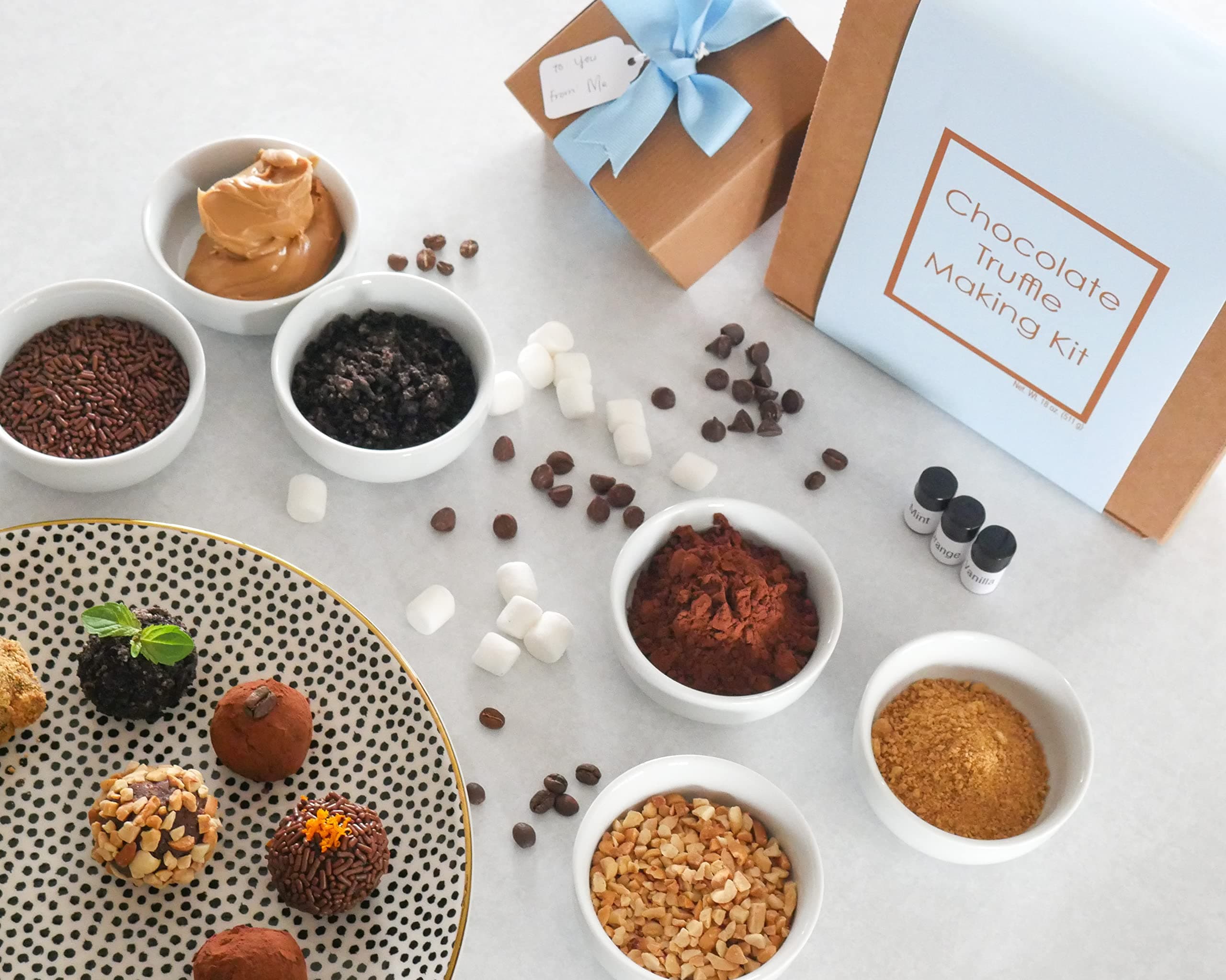 Chocolate Truffle Making Kit (Gift Idea, DIY Activity, Easy Do It Intro to the Art of Chocolate Making. Fun for All Ages! Make 6 Unique Hand Rolled Gourmet Chocolate Truffles