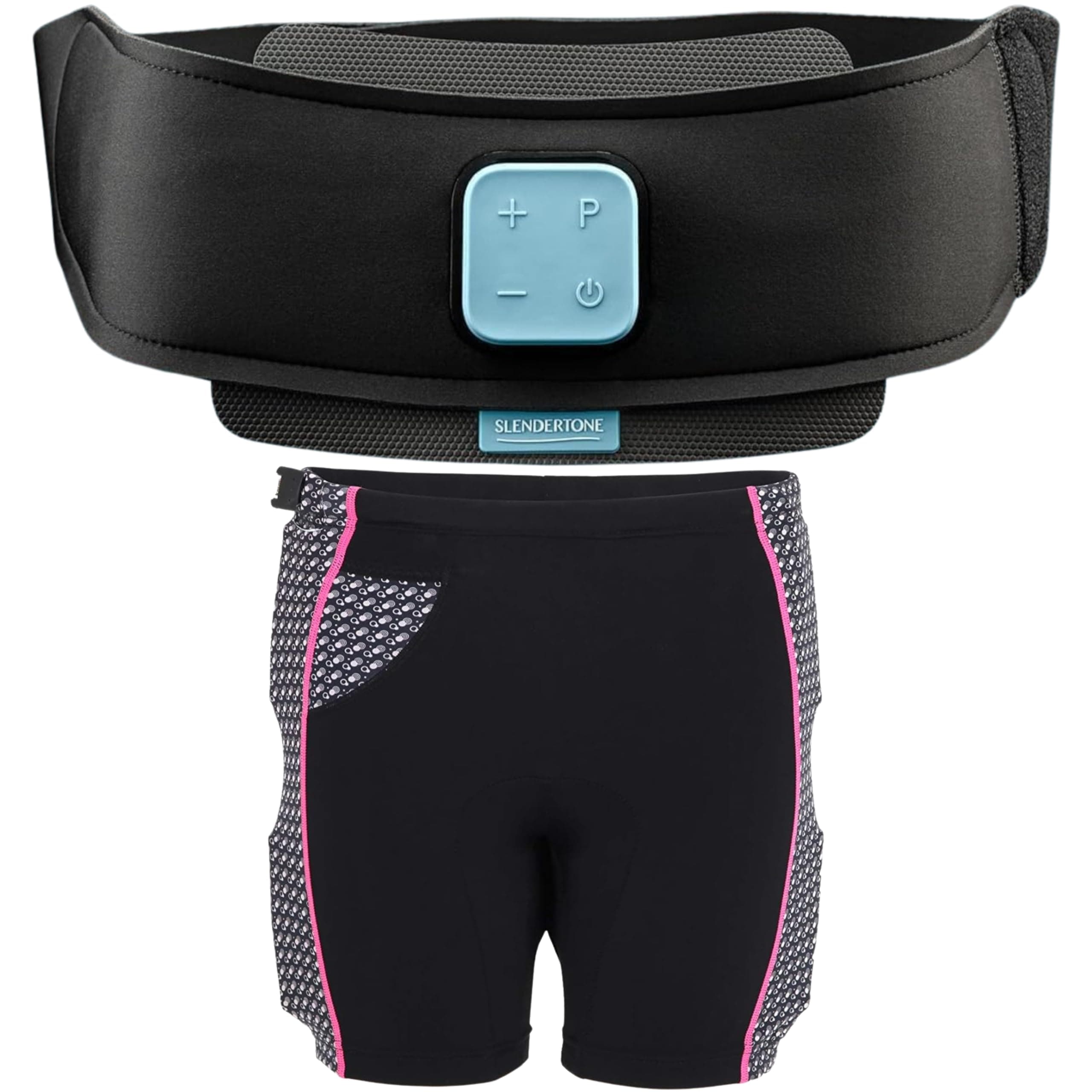 Slendertone Abs7 Unisex Adult Abdominal Shorts and Belt Pack, Black, 69-119 cm, 34-40