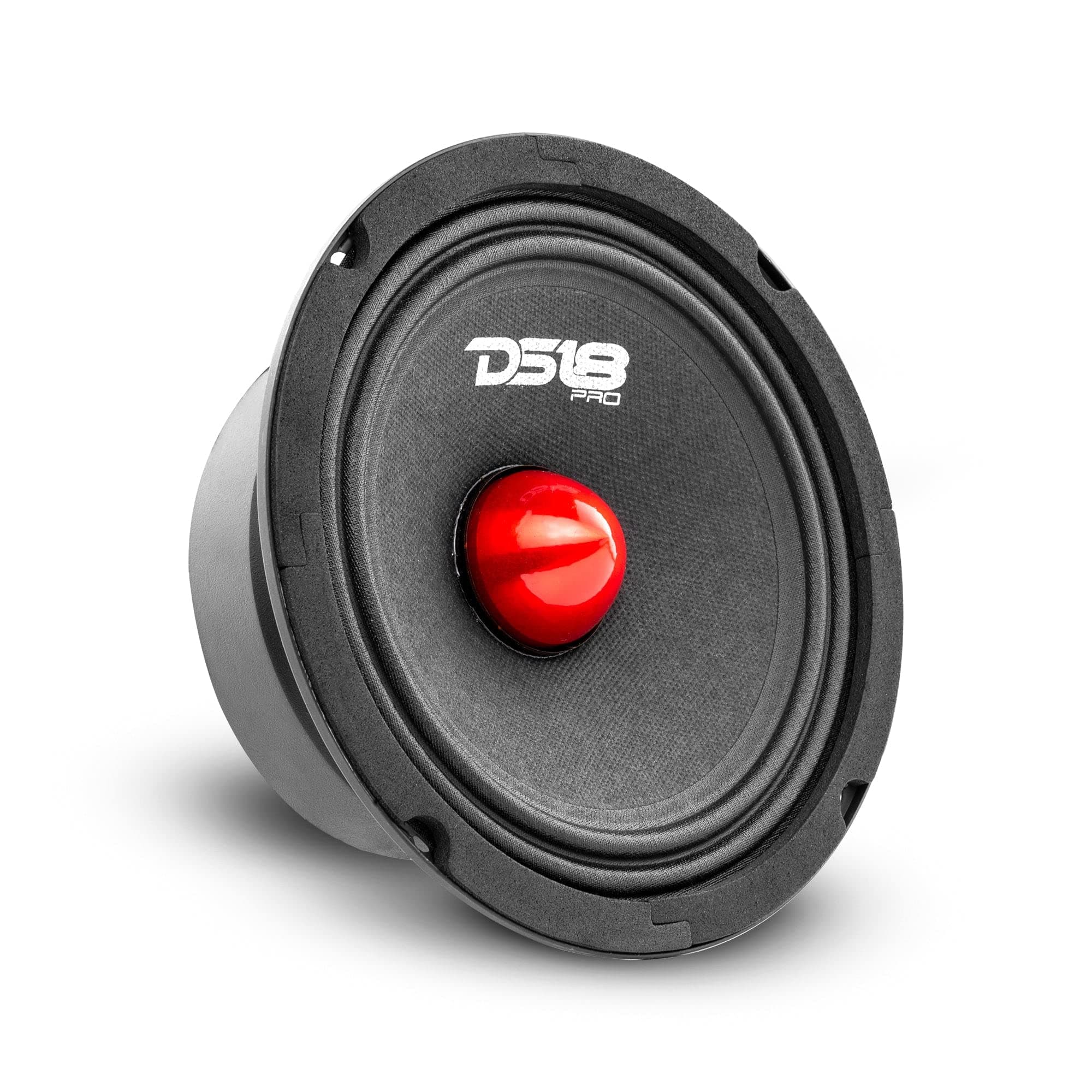 DS18 PRO-GM8.4B Loudspeaker - 8", Midrange, Red Aluminum Bullet, 580W Max, 4 Ohms,1.5" Kapton VC Premium Quality Audio Door Speakers for Car or Truck Stereo Sound System (1 Speaker)