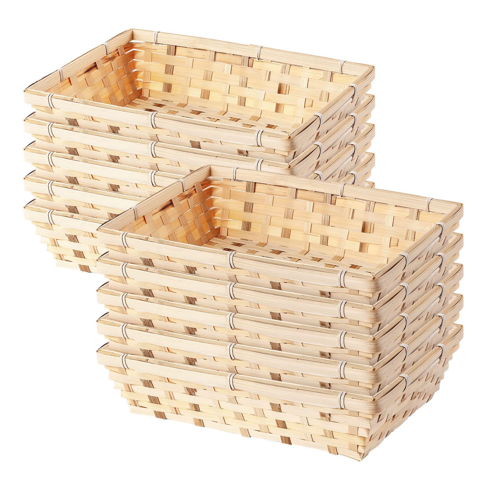 10 pcs Natural Bamboo Basket Gift Hampers Retail Display Home Organizer (Large)