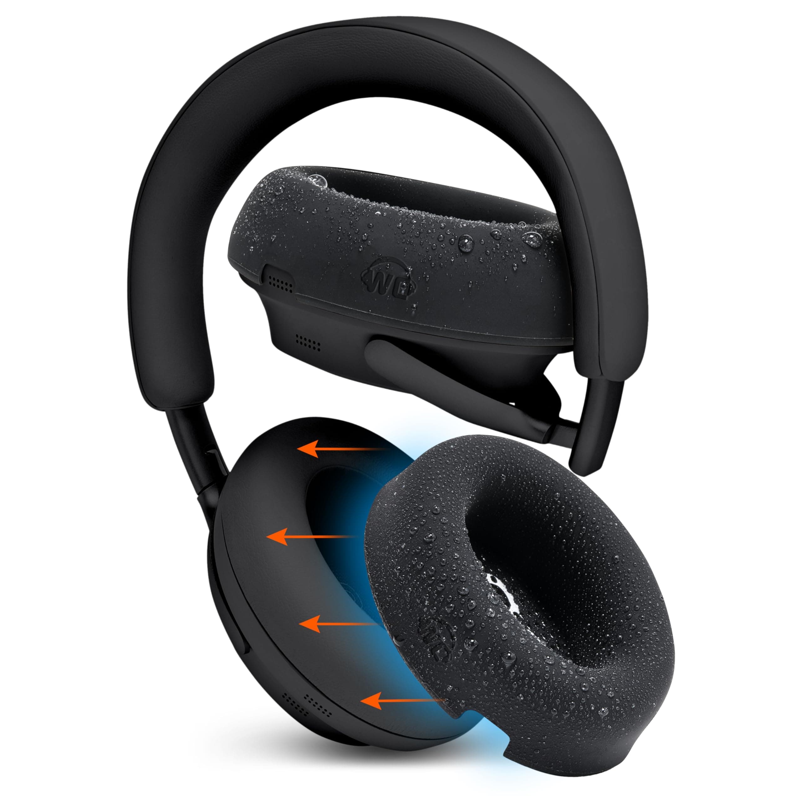 WC SweatZ QC Ultra – Patented Protective Earpad Covers Compatible With Bose QuietComfort Ultra Gen 1 & Gen 2 by Wicked Cushions | Sweatproof & Washable | Black