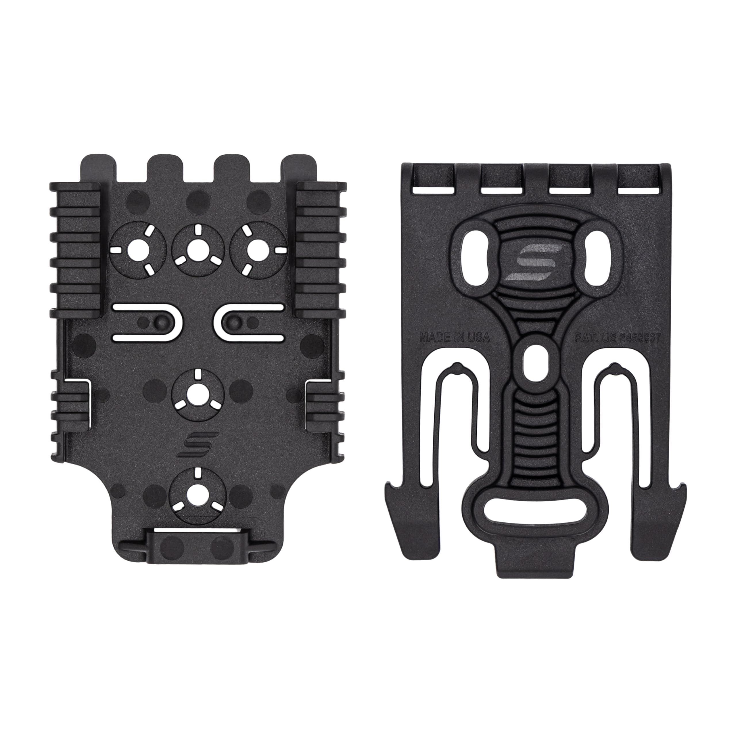 Safariland QLS 1-2 Quick Locking System Kit, Platform Attachment for Duty Holsters and Accessories with Locking Fork and Receiver Plate - Level 1 Retention, Black