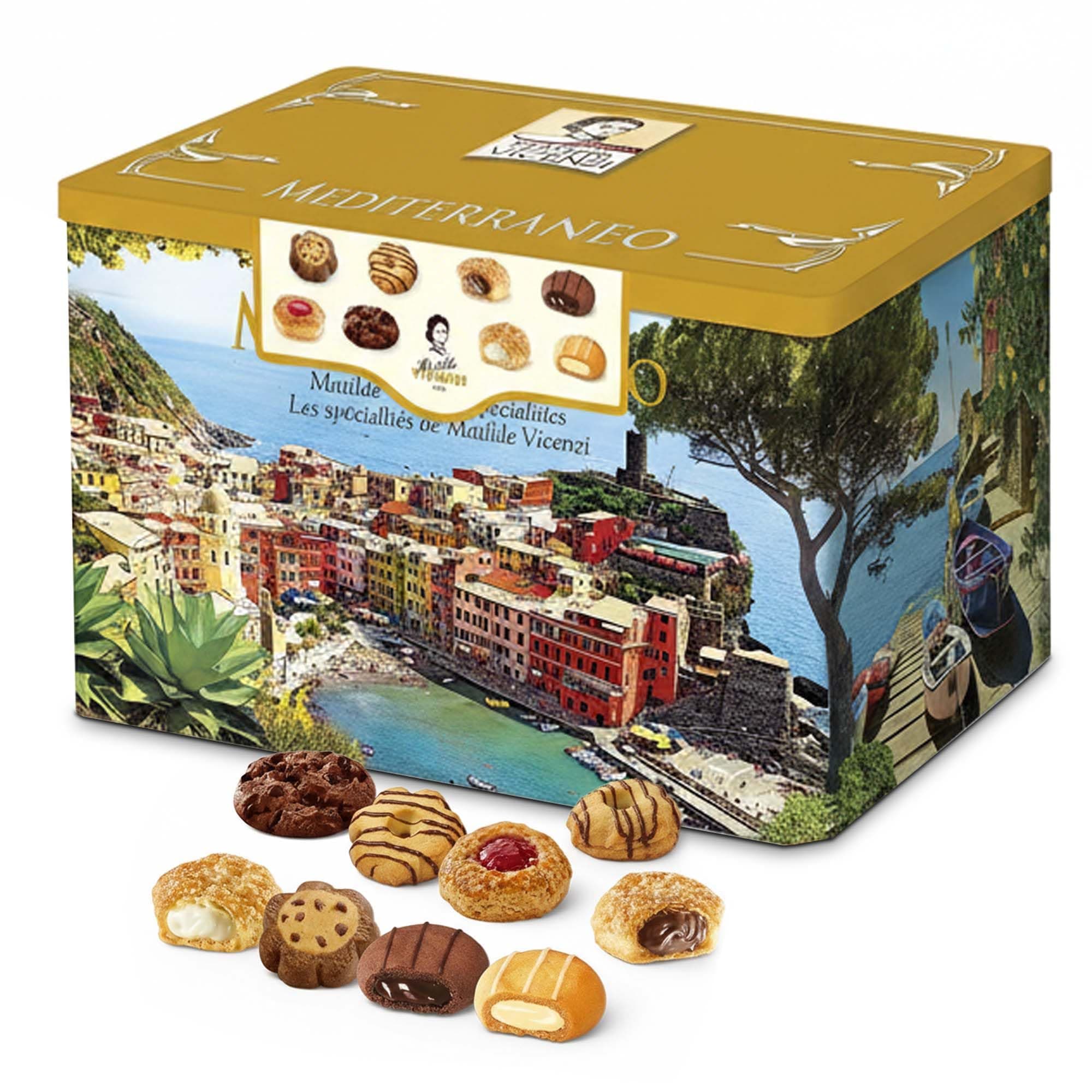 Matilde Vicenzi Biscuit Tin 907g – 8 Different Varieties of Italian Assorted Biscuits & Pastries -Premium Gift Box, Gourmet Snacks – Christmas Tea Time Treats for Women