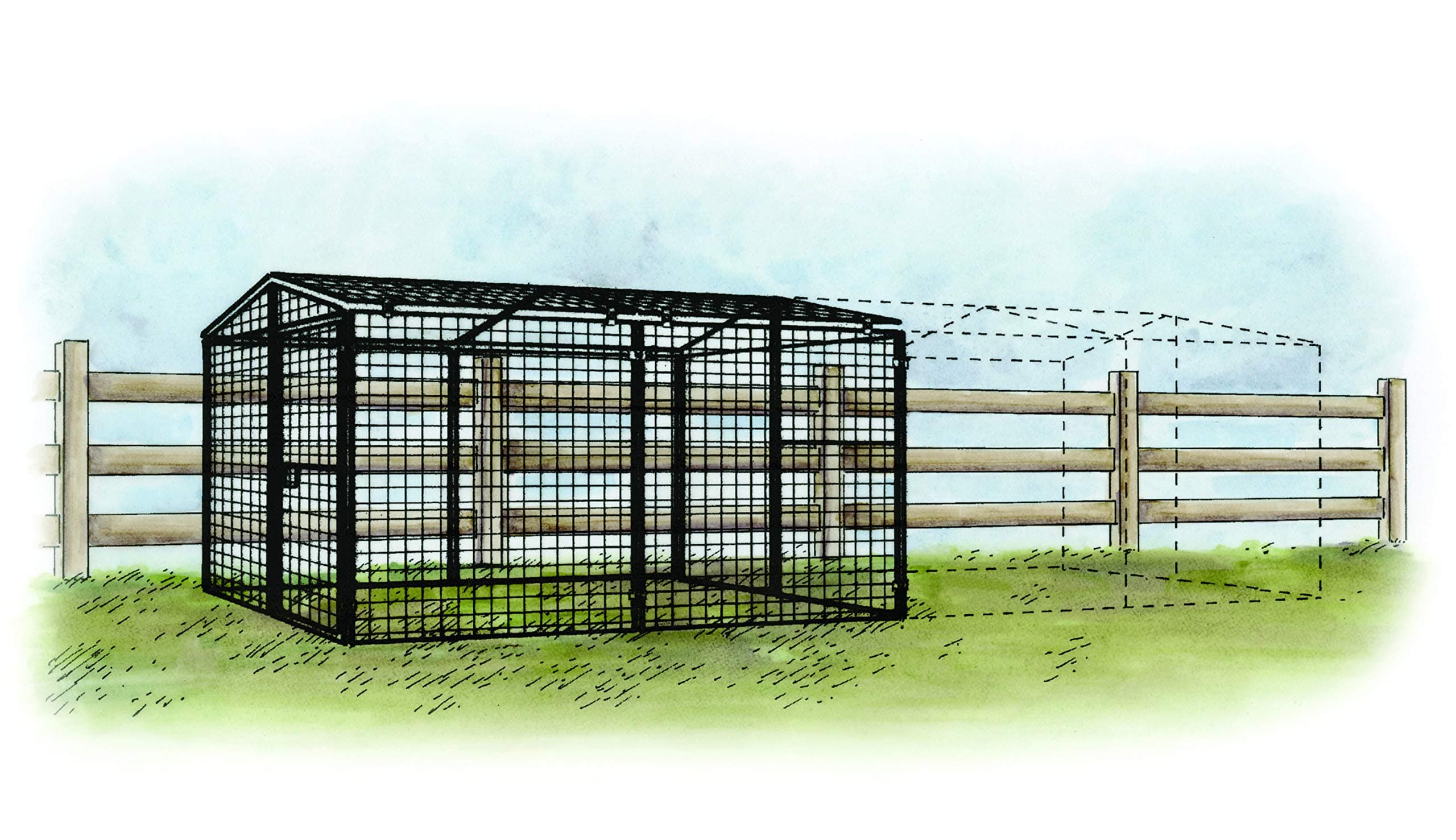 Regular 8 ft. Chicken Run, Large Steel 7’W x 8’L x 4’H Outdoor Enclosure Kennel for Poultry and Hens | Includes All Parts Needed for Assembly, Plus an Adapter