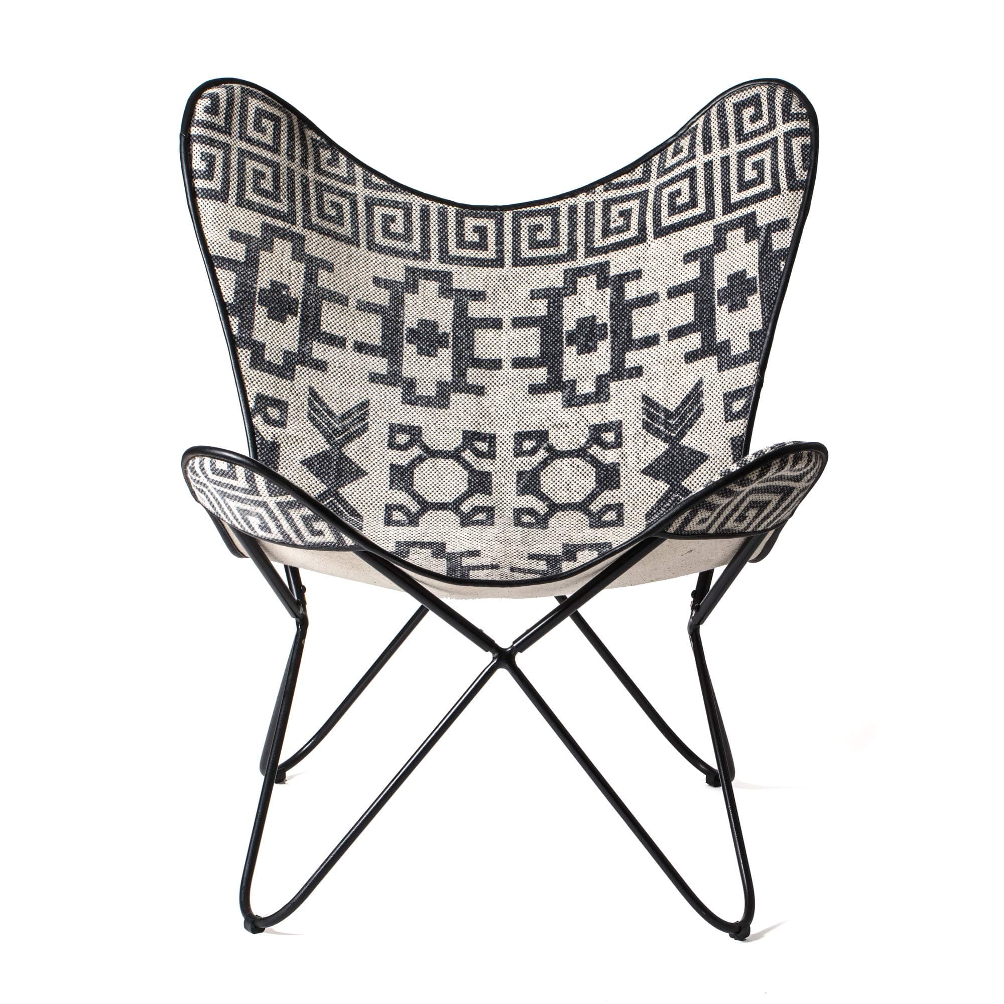 MH London Butterfly Chair - Rug Fabric I Handmade, Solid Iron Frame I Industrial Lounge Chair I Comfortable Iconic Recliner I 32.3 x 28.75 x 25.15 - Massa