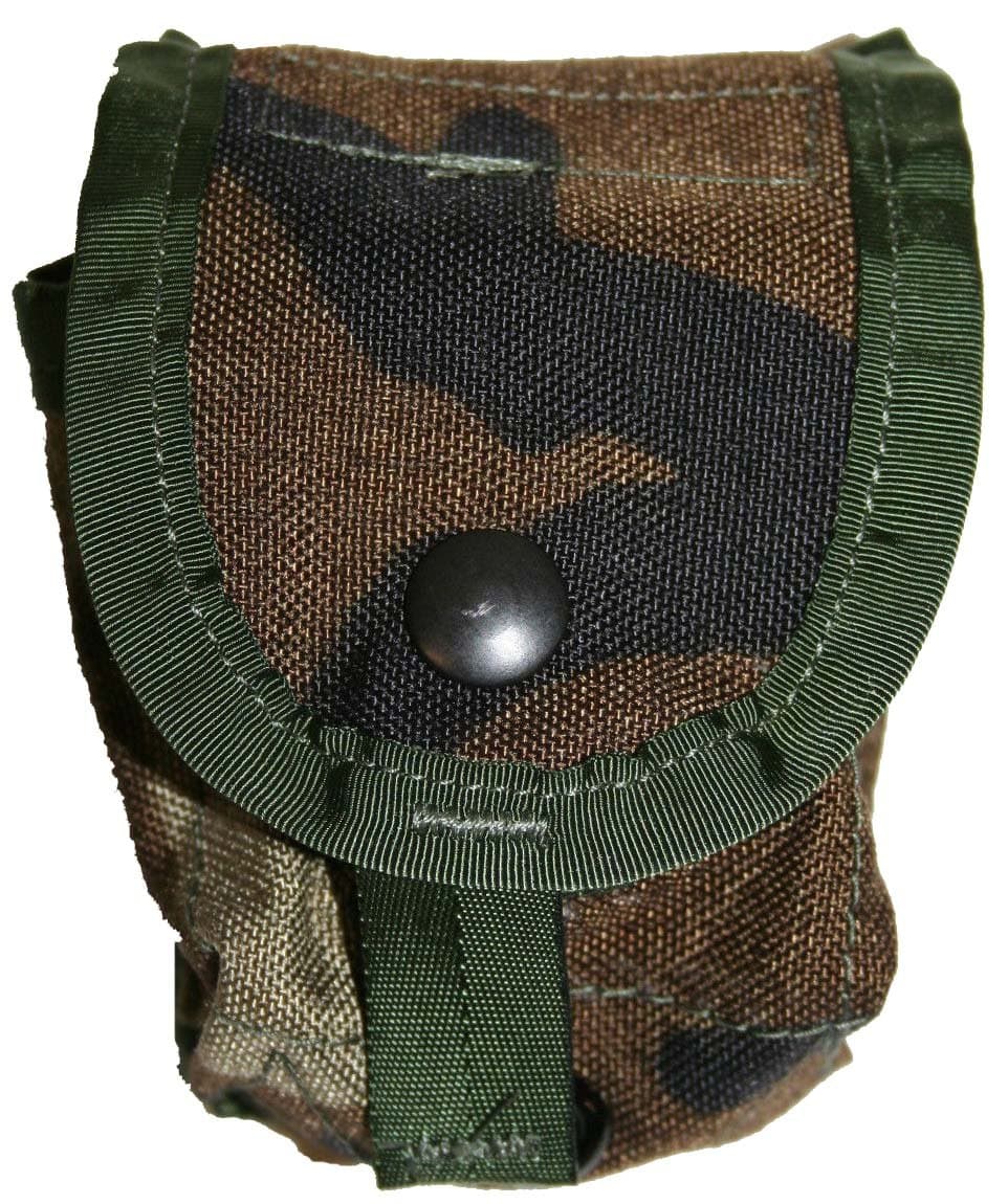 Previously Issued US GI Woodland Camo MOLLE Grenade Pouch (2 per Pack)