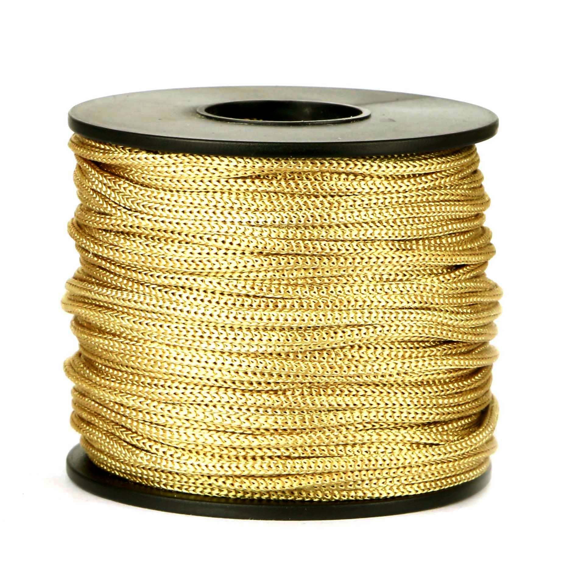 BEL AVENIR Nylon Satin Cord, 2mm 50 Yards Braided Lift Shade Cord for Necklace Bracelet String Cord, Blind Shade, Trim and Shoelaces (Gold)