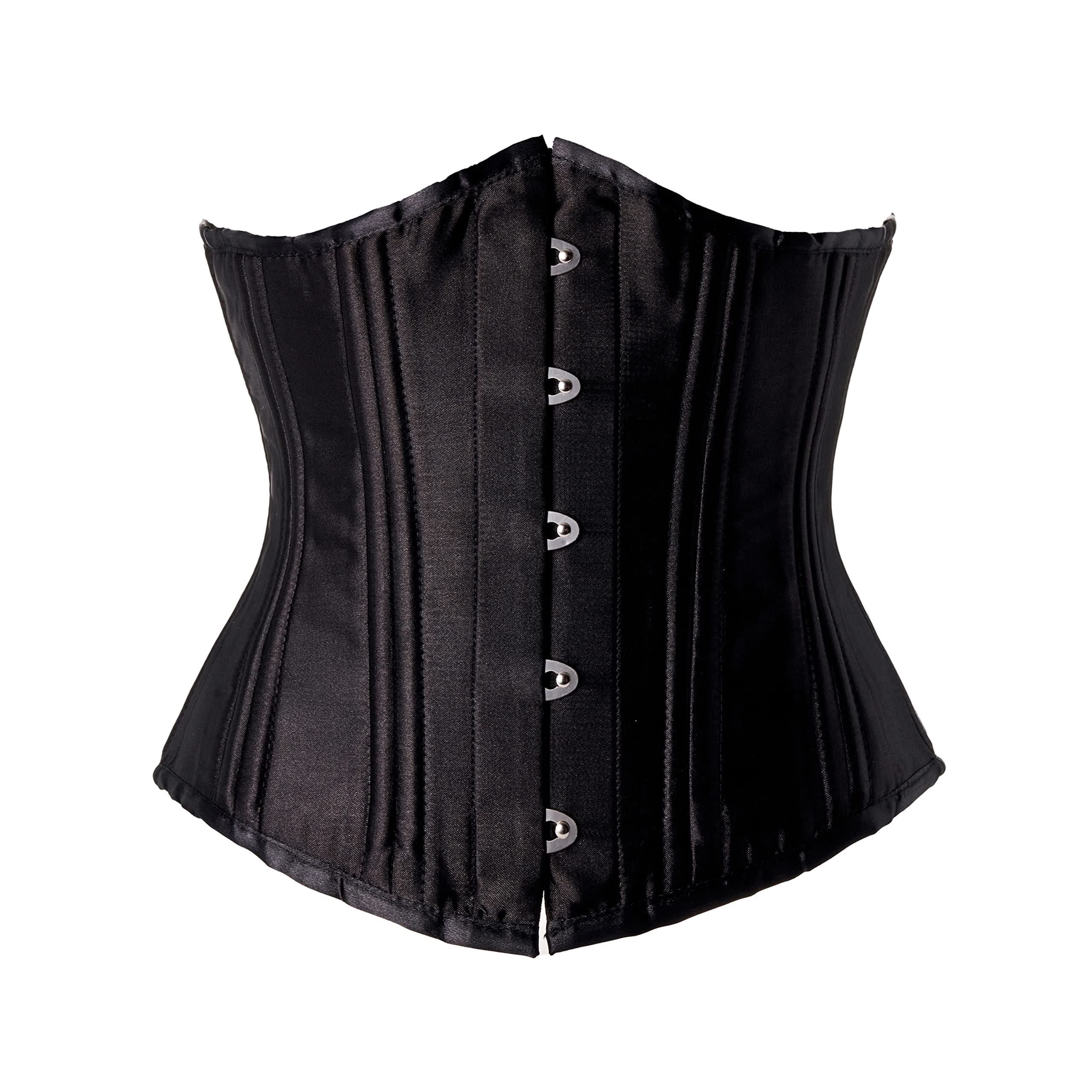 Women Heavy Spiral 26 Steel Boned Underbust Corset Satin Heavy Duty Waist Training Shaper Cincher