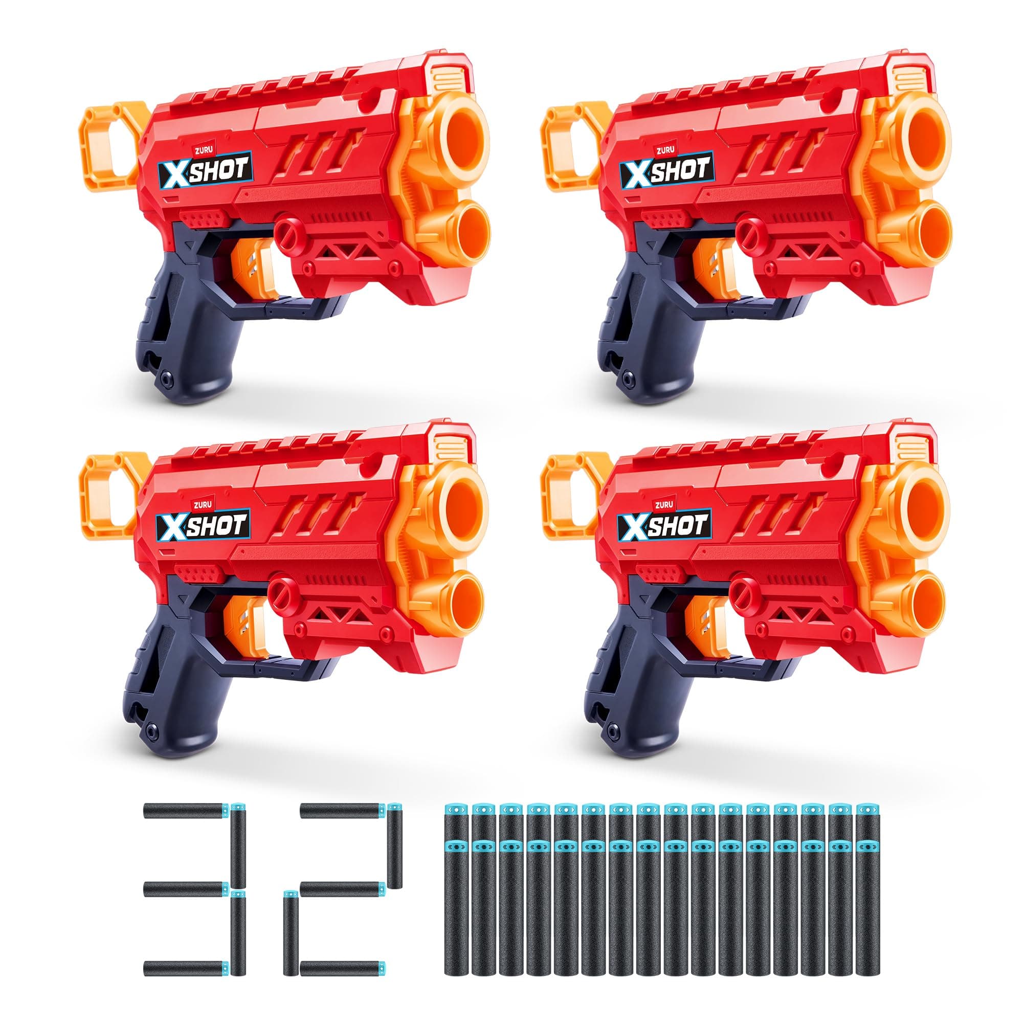 Excel, Micro 2.0, (4 Blasters), 32 Darts Included, Easy Reload, Air Pocket Dart Technology, Toy Foam Blaster for Kids, Teens and Adults, Brown Box, (4 Blasters, Micro 2.0)