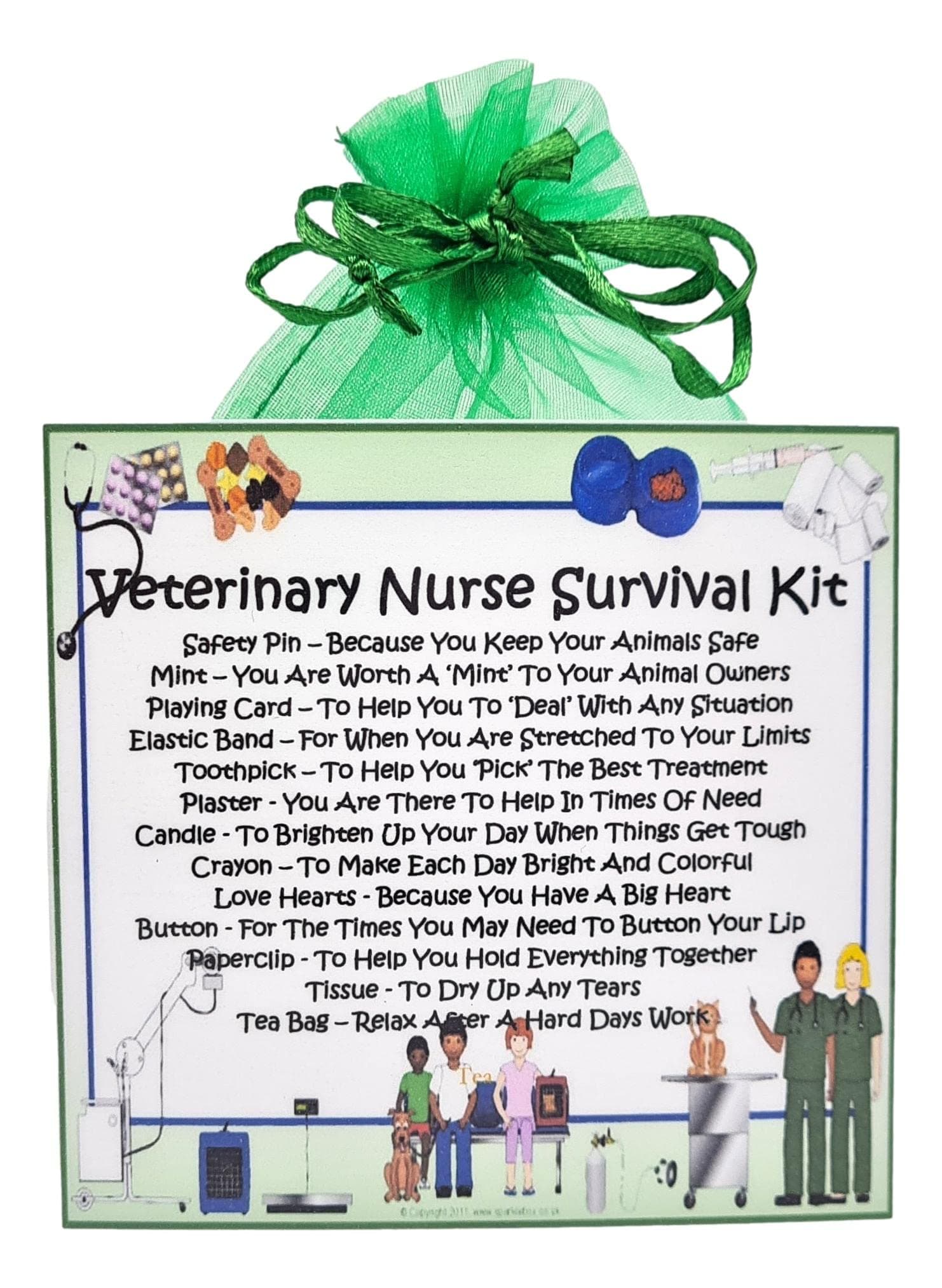Veterinary Nurse Survival Kit ~ Fun Novelty Gift & Greetings Card Alternative | Birthday Gift | Keepsake | Thank You Gift | Personalised Keepsake for a Veterinary Nurse