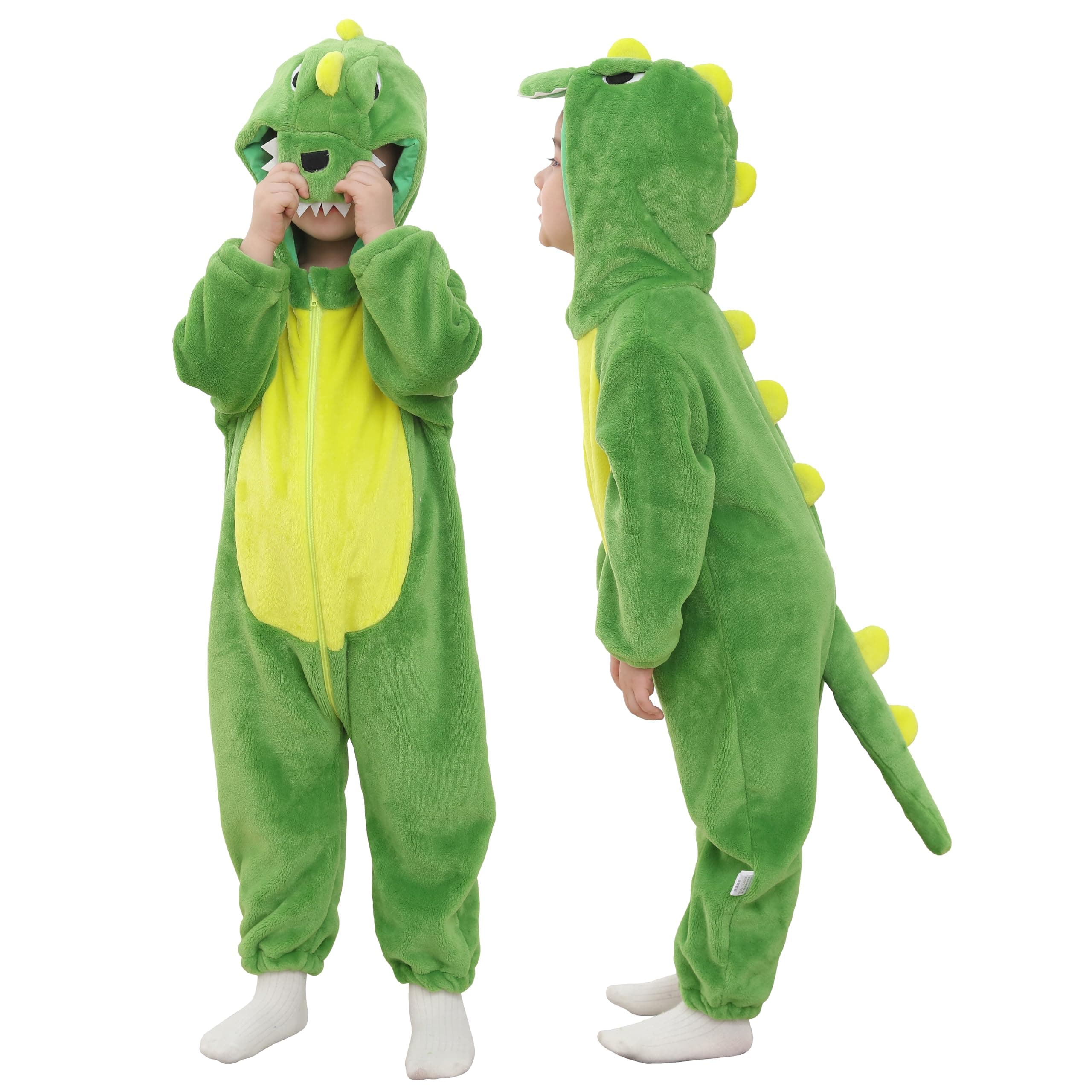 Kids' And Toddlers' Infant Tiger Dinosaur Animal Fancy Dress Costume Outfit Hooded Romper Jumpsuit