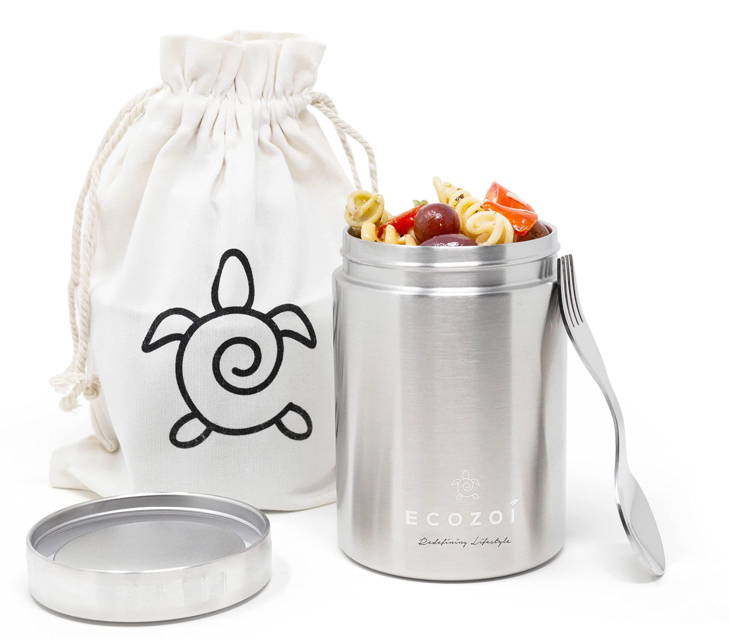 Lunch Box, Food Jar - Vacuum Insulated Stainless Steel Thermos, 17 Oz + Spork + Lunch Bag
