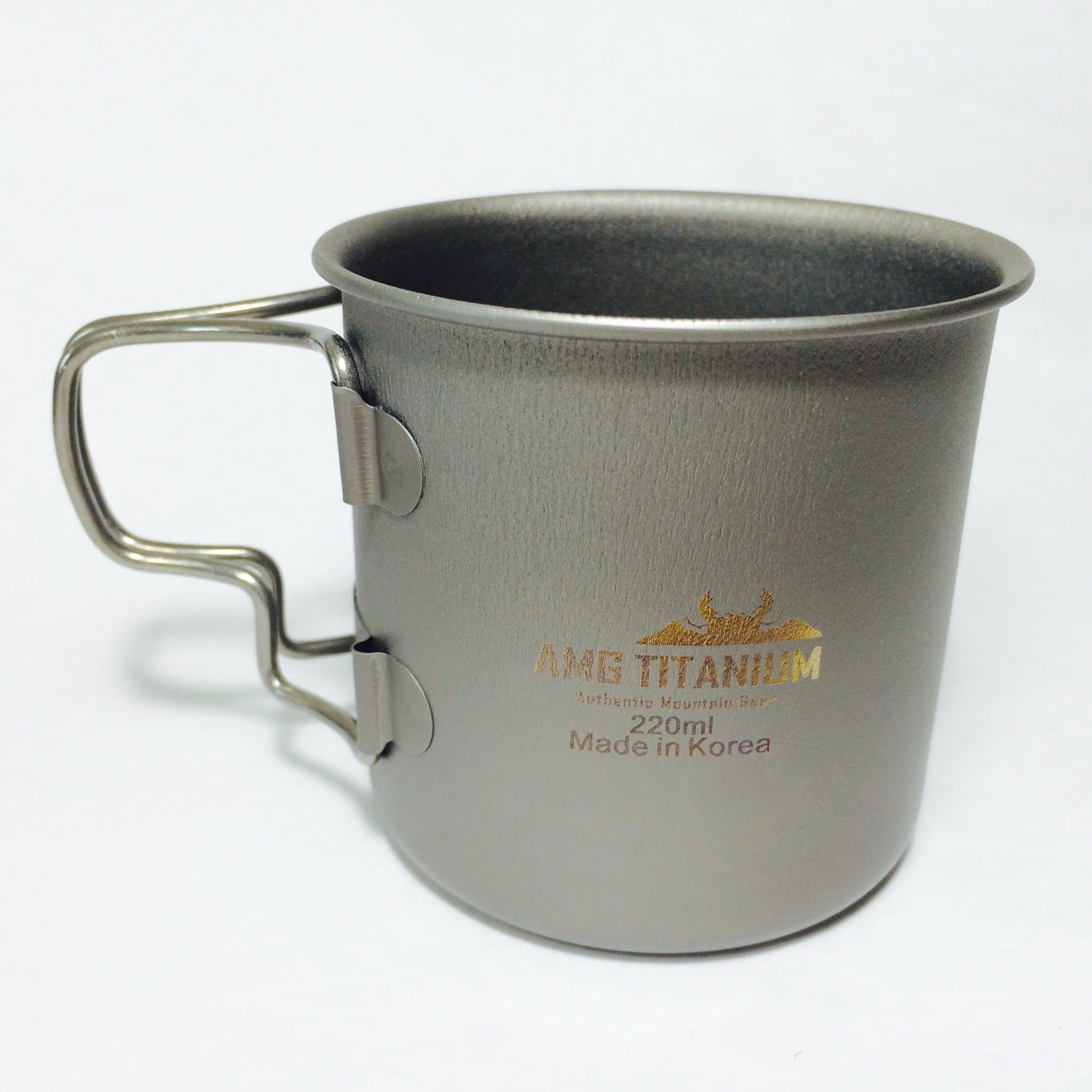 AMG Titanium Folding Mug Cup Outdoor Backpacking Hiking Lightweight