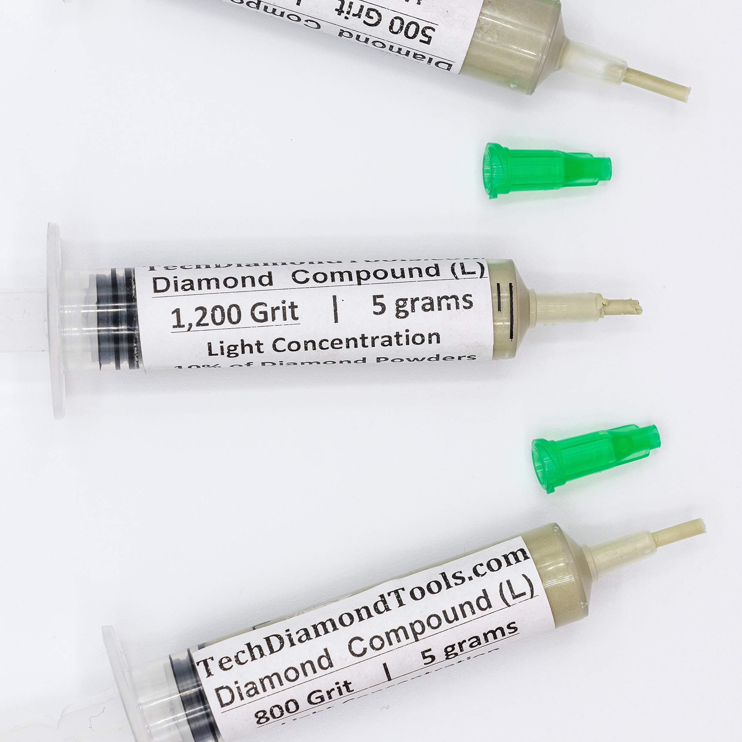 TechDiamondTools Set of 3 Diamond Lapping Paste Polishing Compound 500 800 1200 Grit Lapidary Paste for Rock Glass Metal Jewelry Resin Marble with 10% of Diamond Powder USA Made