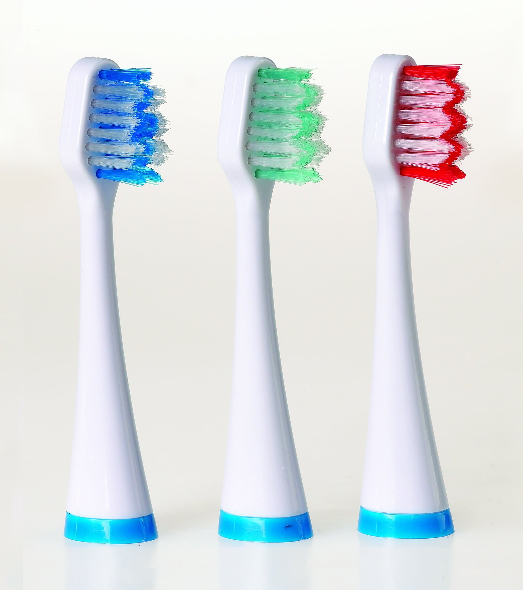 SonicDent Toothbrush Replacement Head. Sonic Toothbrush Head Package includes 1 replacement head, 6 AA Mitsubishi replacement batteries, and 90 floss picks. Your 90 day oral care needs in one convenient package. Photo shows 3 heads for illustration purposes only but only 1 head is included. by SonicDent