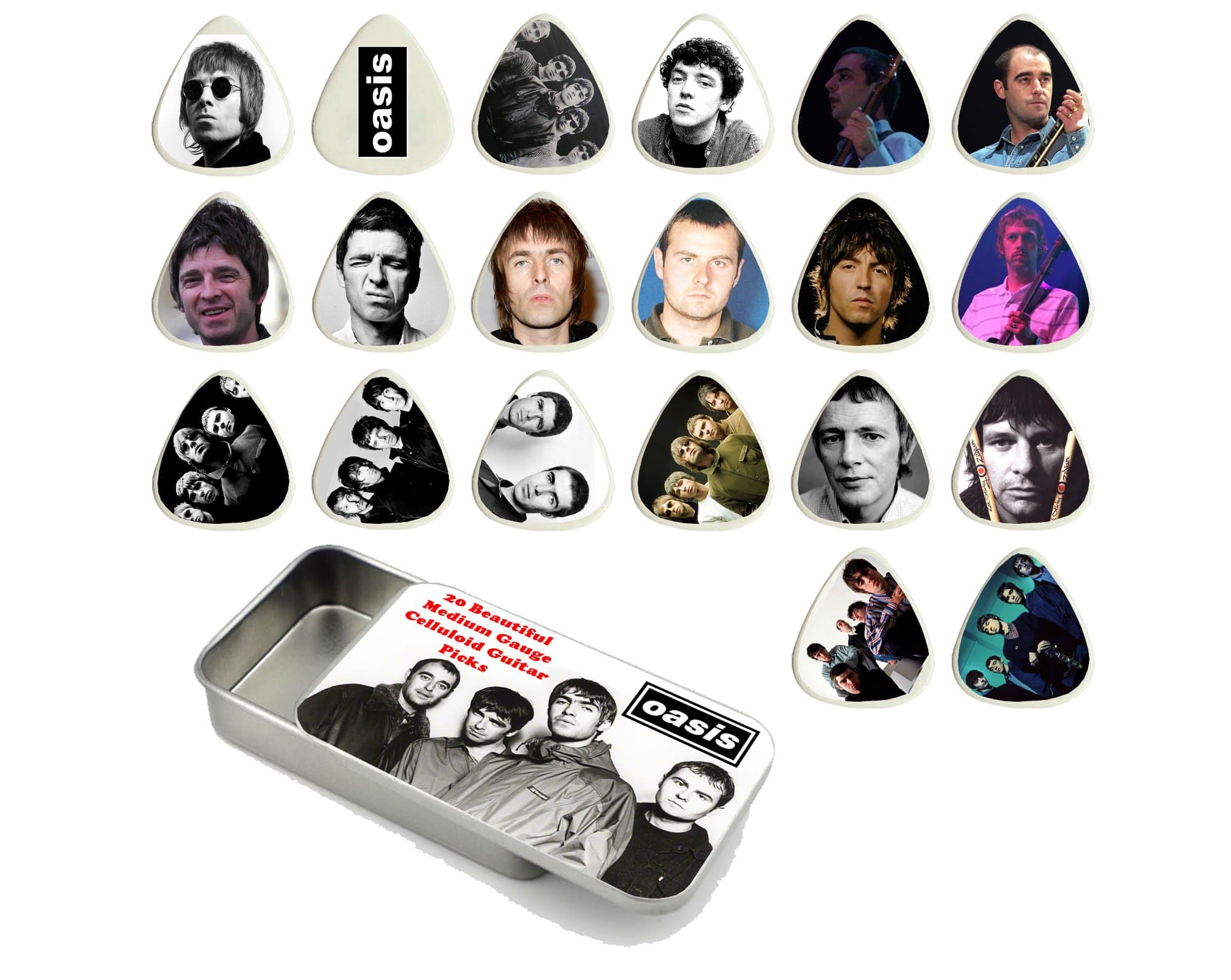Oasis Guitar Pick Gift Tin - Set of 20