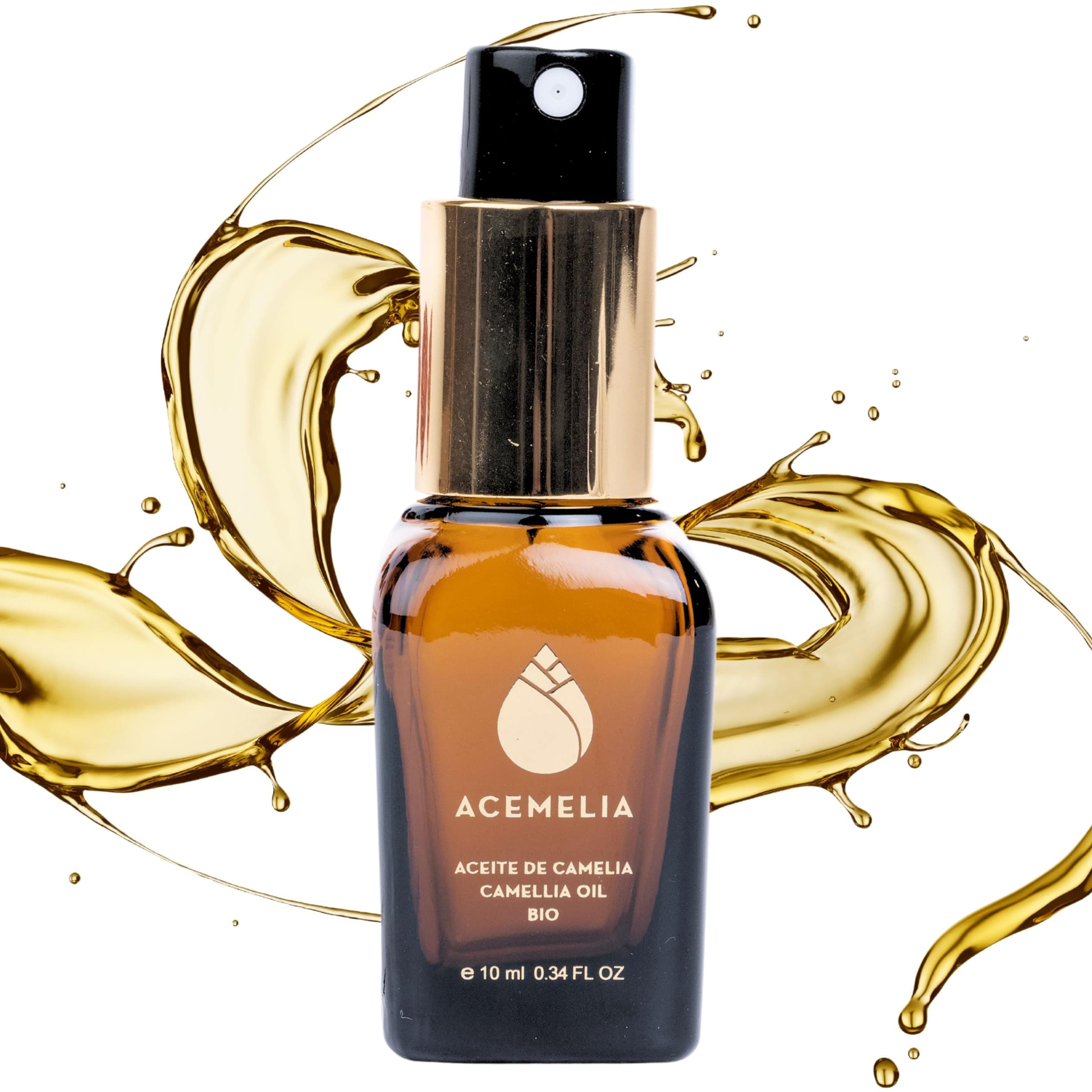 Camellia Oil Bio - 10ml -100% Natural-Hydrating and Nourishing for Face, Hair, and Body-Antioxidant and Rejuvenating Properties-Instant Absorption Dry Oil-Extracted Cold in Spain
