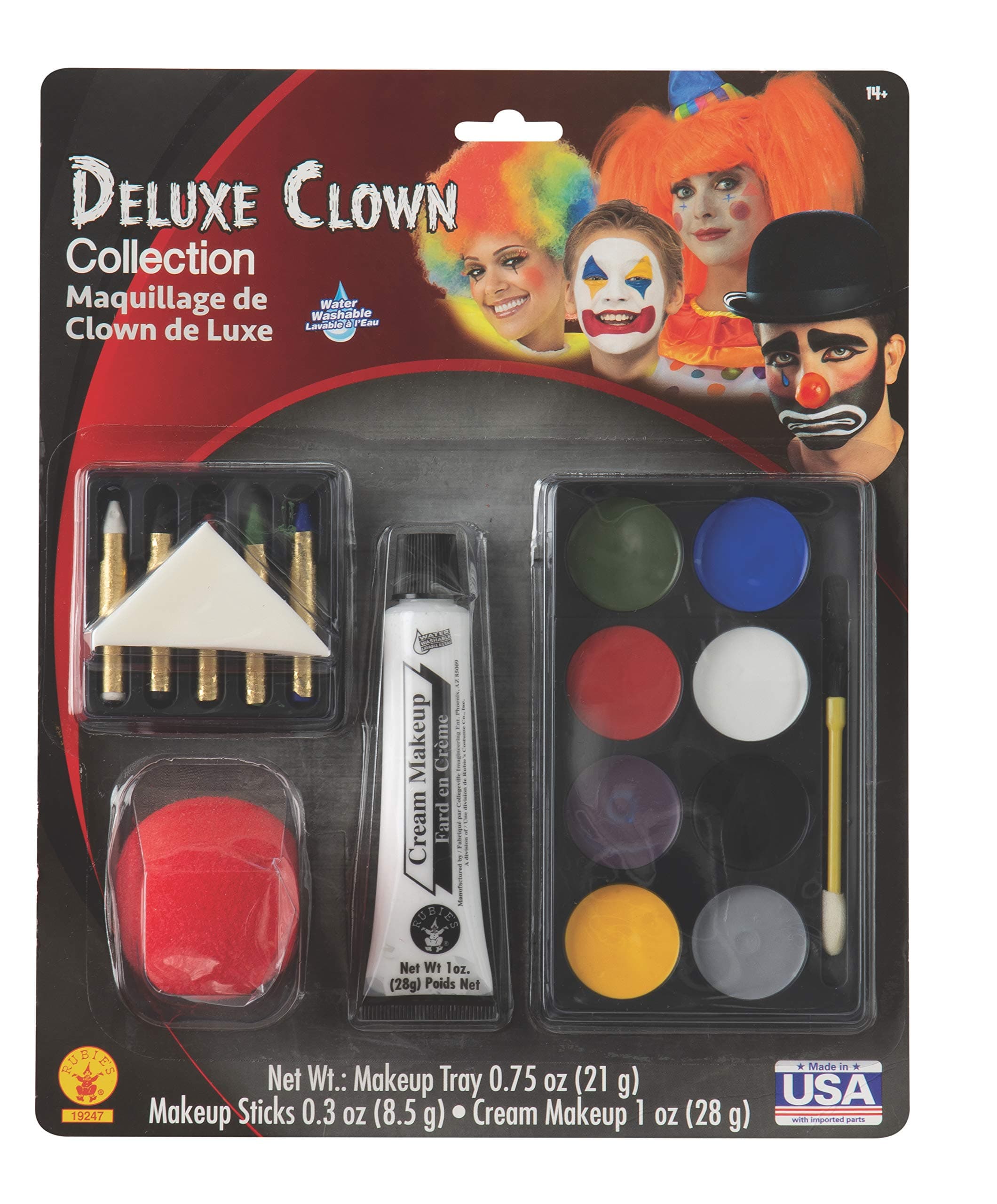 Rubies Clown Deluxe Make Up Kit for Adults, Unisex One Size