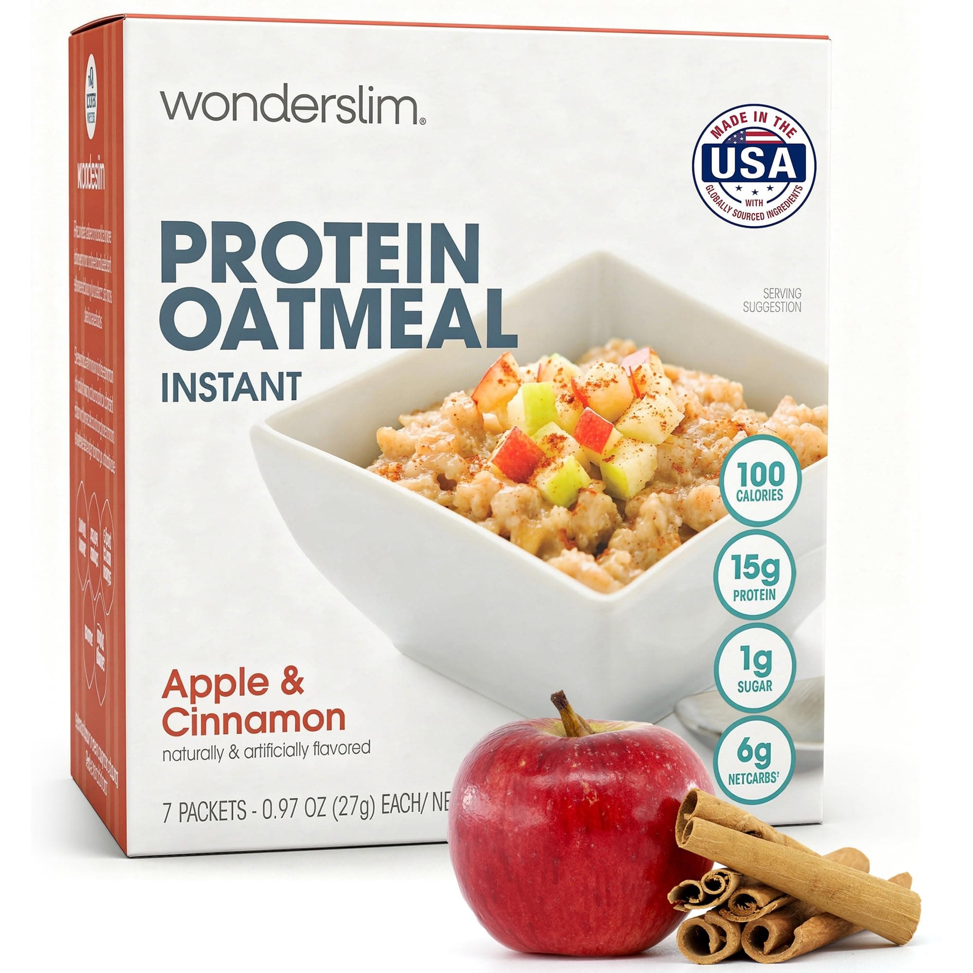 Instant Protein Oatmeal, Apple & Cinnamon, Gluten Free, Low Carb (7ct)