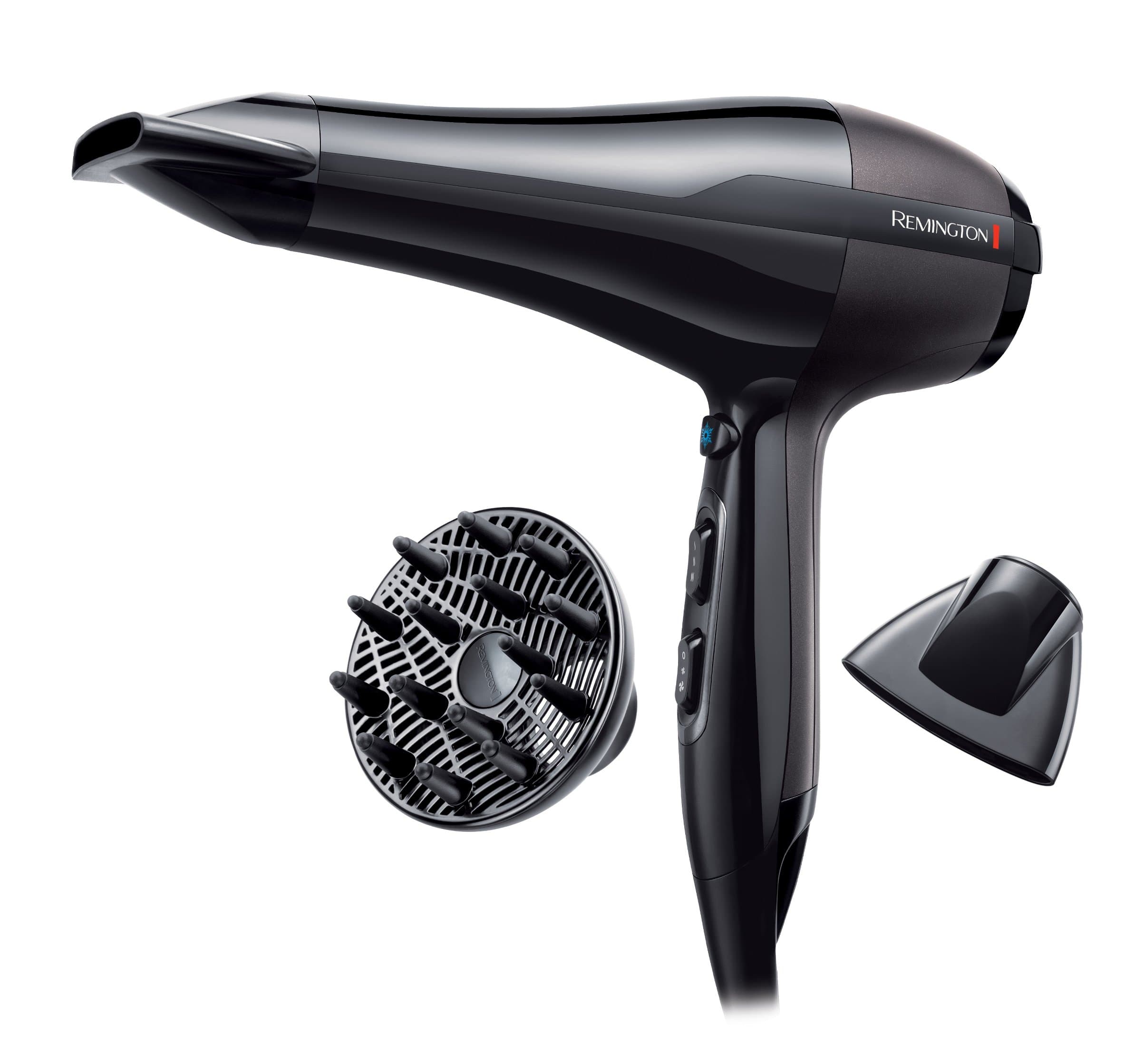 Remington Pro-Air AC5999 Ion Hair Dryer 2300 Watt Powerful AC Motor Two Styling Nozzles Diffuser Black