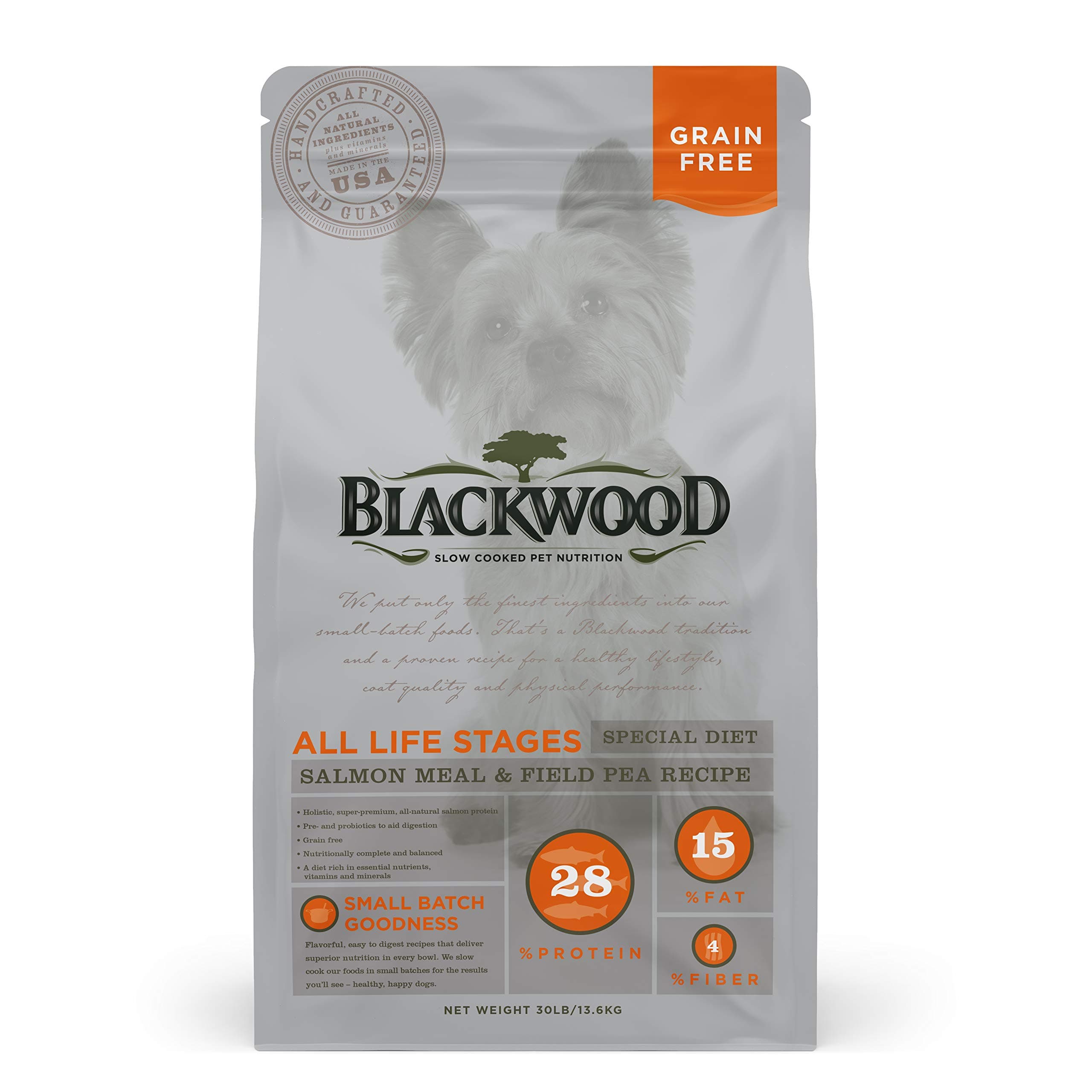 Blackwood Special Diet All Life Stages Dry Dog Food, 30Lb., Salmon Meal & Field Pea Recipe, Sensitive Skin and Stomach, Grain Free Dog Food