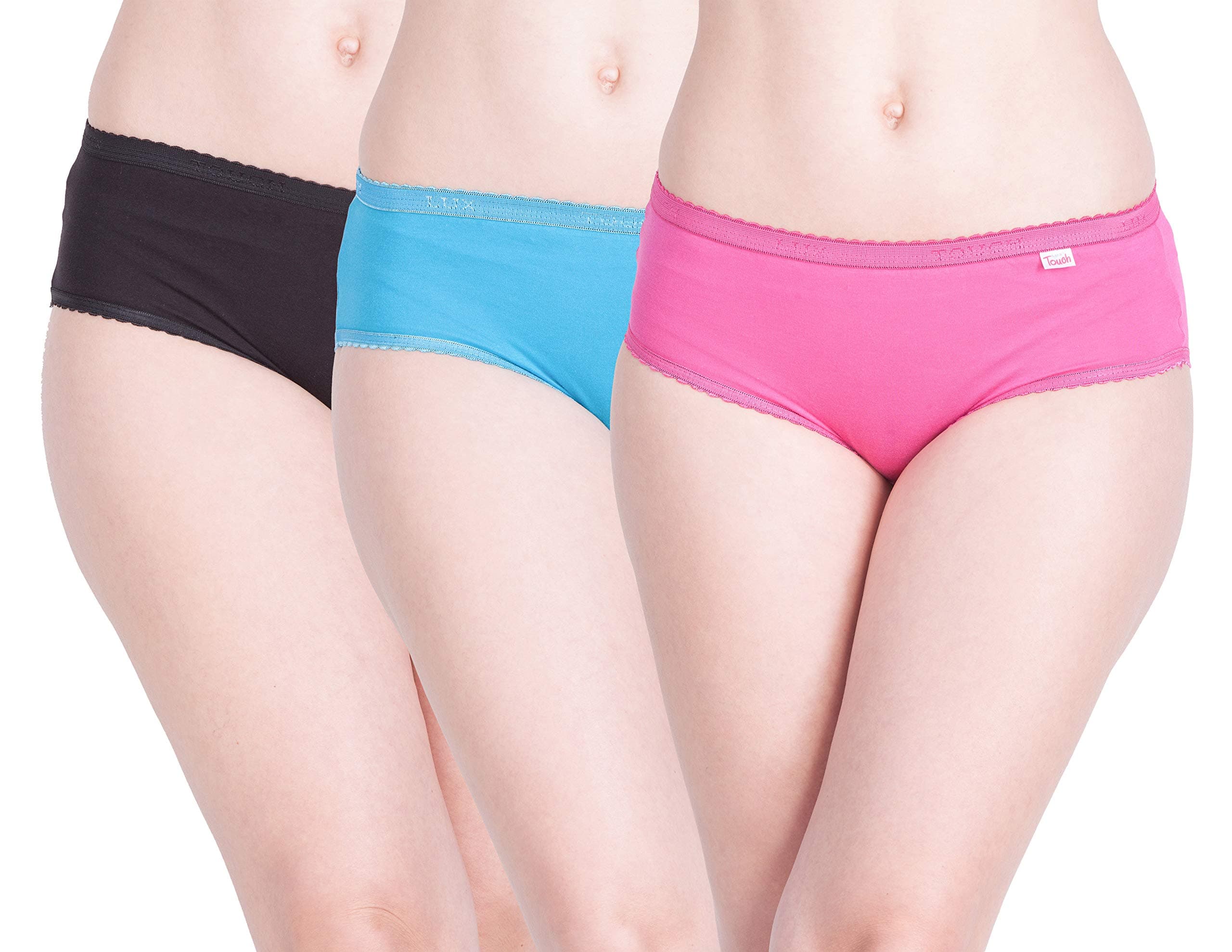 LuxTouch Women's Cotton Panty (Pack of 3)(Colors and Prints May Vary)