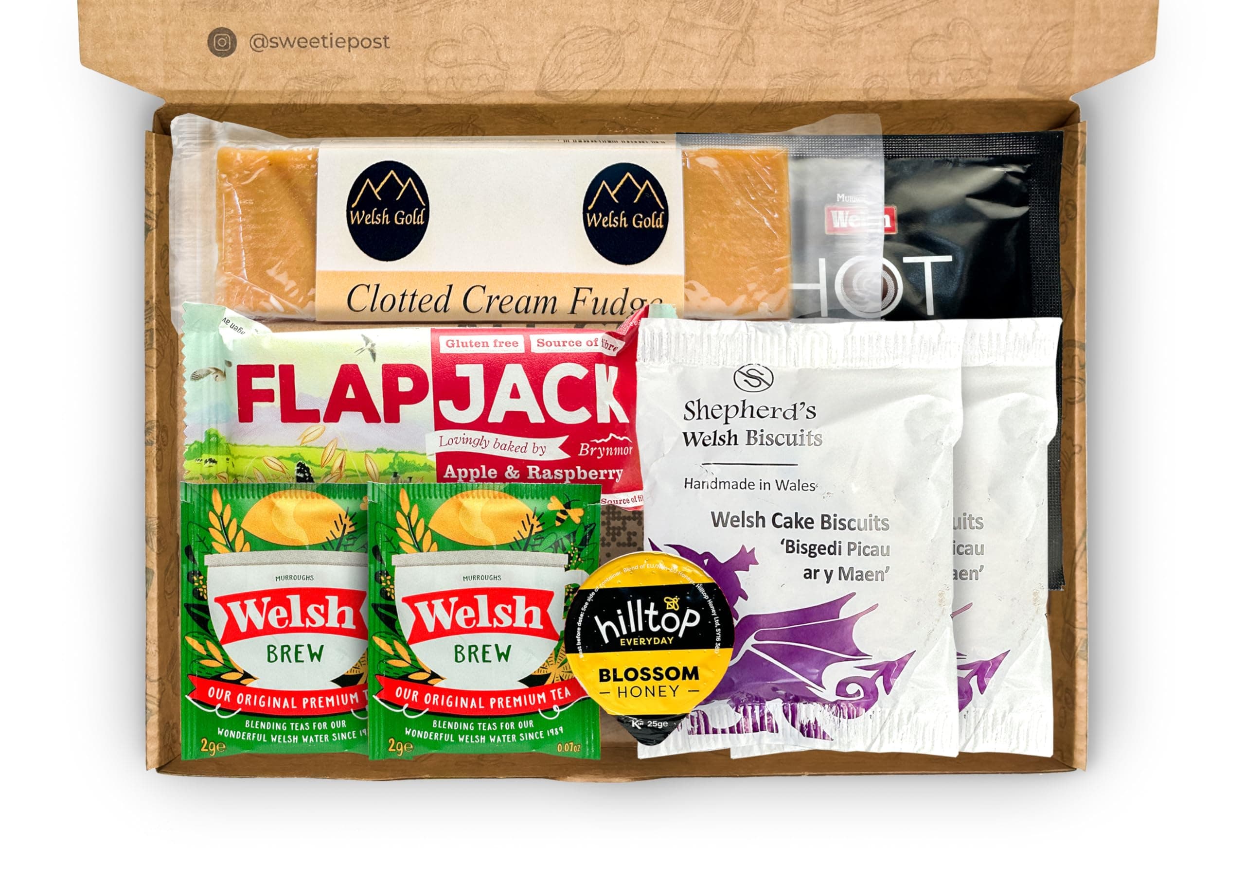 Welsh Letterbox Gift Hamper | Welsh Treats Present | Wales Food Hamper | Welsh Biscuits | Welsh Cakes Welsh Fudge Welsh Tea Bags | Welsh Food Selection Box