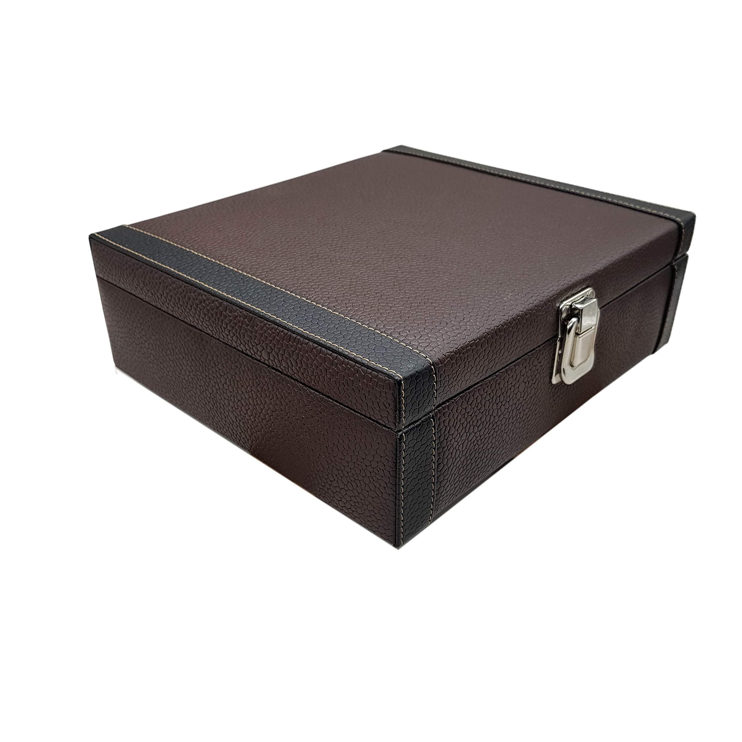 Essart Elegant 8 Grid Watch Display & Jewelry Collection Box - Brown