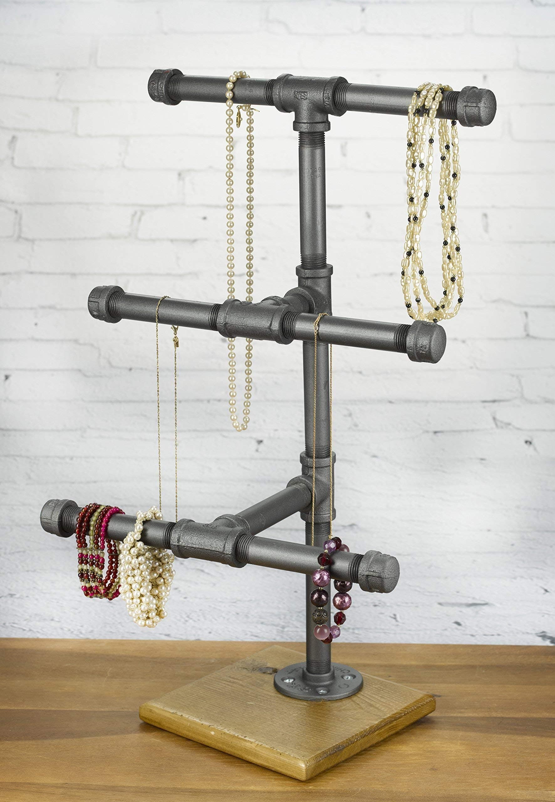 Jewelry Display Rack - 3-Tier Industrial Style Pipe