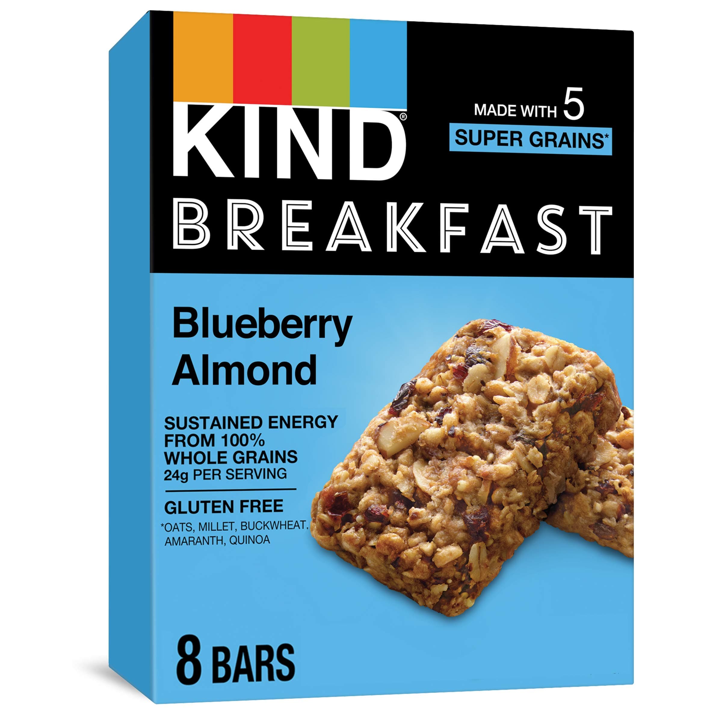 Breakfast Bars, Blueberry Almond, Healthy Snacks, Gluten Free, 32 Count