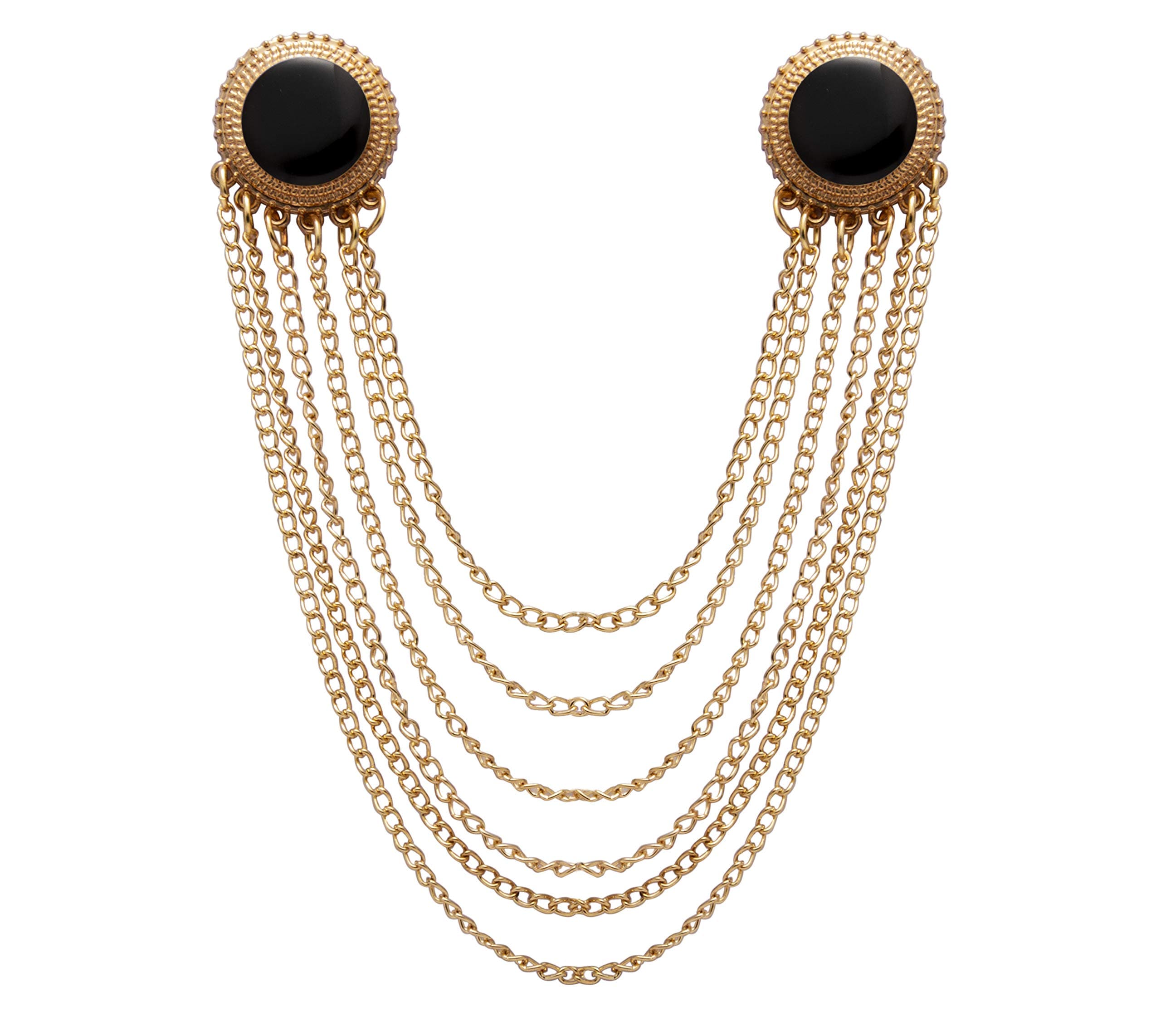 Lapel Pin for Men Enamel and Set of Hanging Chain Detailing Formal Brooch Suit Stud, Shirt Studs Men's Accessories