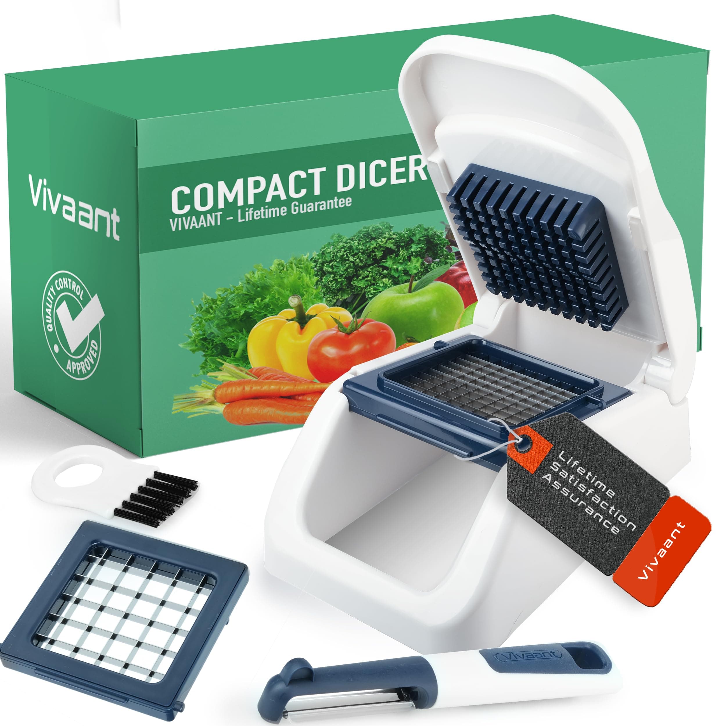 Compact Mini Dicer - Perfect for Quickly Cubing and Dicing Vegetables, Vegetable Chopper and Cutter with Manual Hand Chopper for Onions and Small Veggies