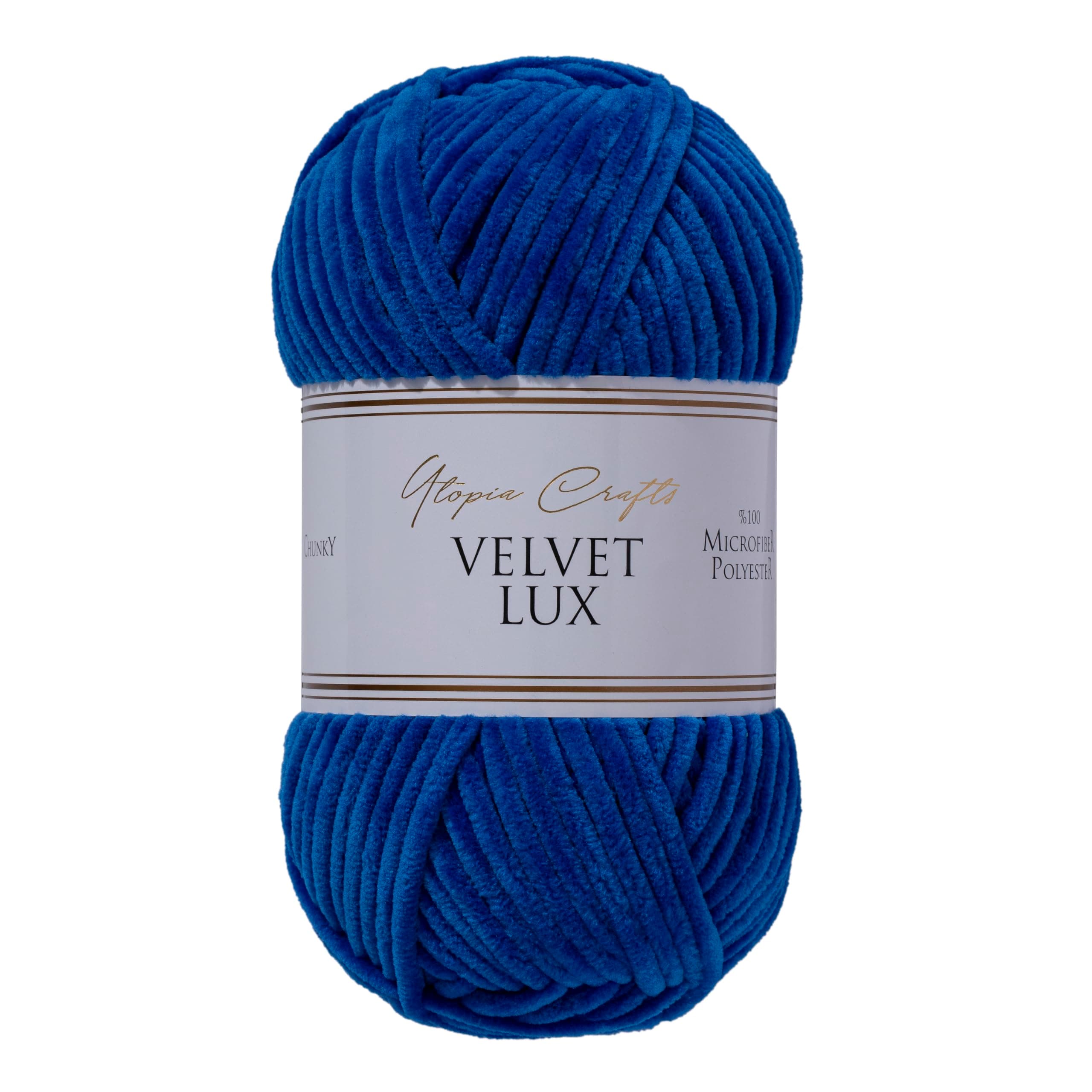 Utopia Crafts Velvet Lux Chenille Super Soft Chunky Yarn for Knitting and Crochet 100g (1, Navy Blue)