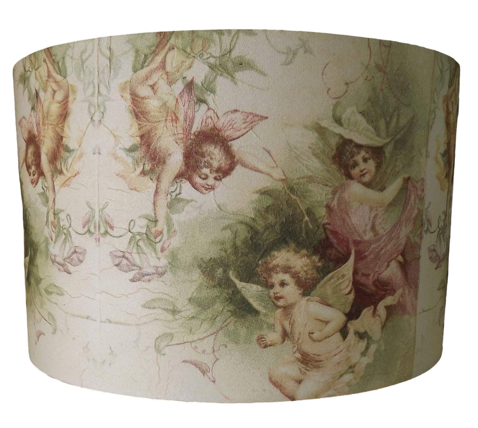 Vintage Cherub Lampshade,no1 fairies,angles,pink and green.