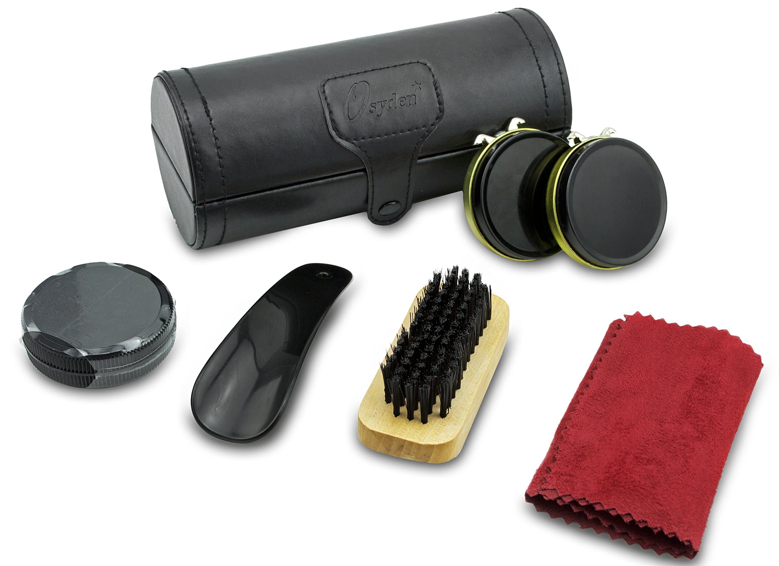 Shoe Shine Kit Keeps Leather Shoes Shiny. This Shoe Polish Set Will Complete Your Business Executive Look. Use for Shoe Care with All Supplies Such As Brush, Buffer, Sponge, Cloth for Cleaning Boots & Loafers. A Shoeshine Valet Gift for Him Men Boss Father Dad to Enhance Professional Image.