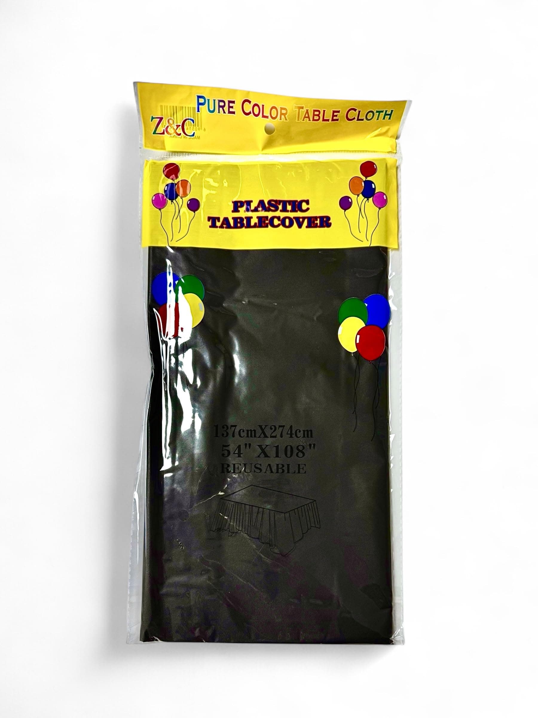 Cathy's toy Shop Large Plastic Rectangle Table Cover Cloth Wipe Clean Party Tablecloth Covers (Black table cover)
