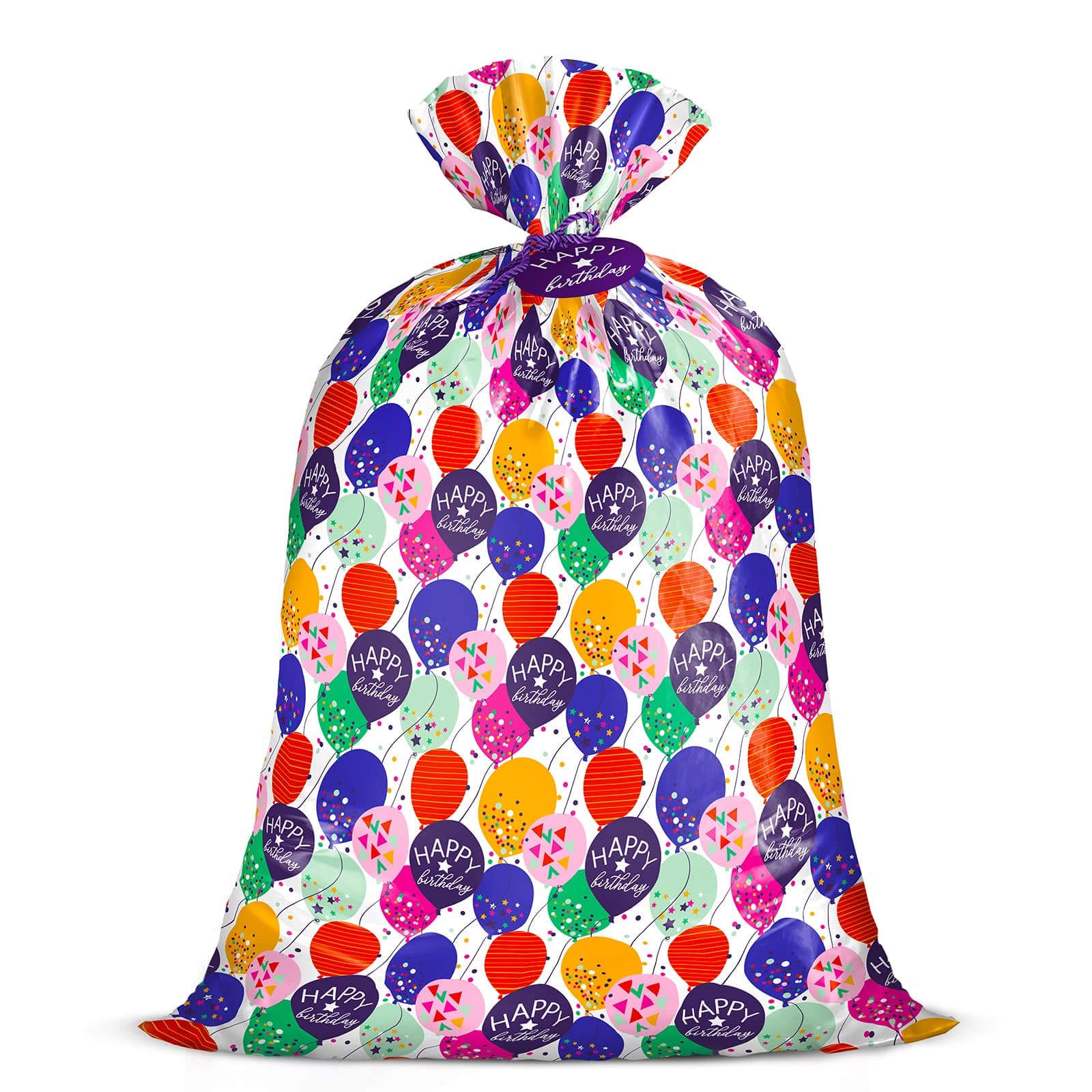 WRAPAHOLIC 56" Large Birthday Plastic Gift Bag