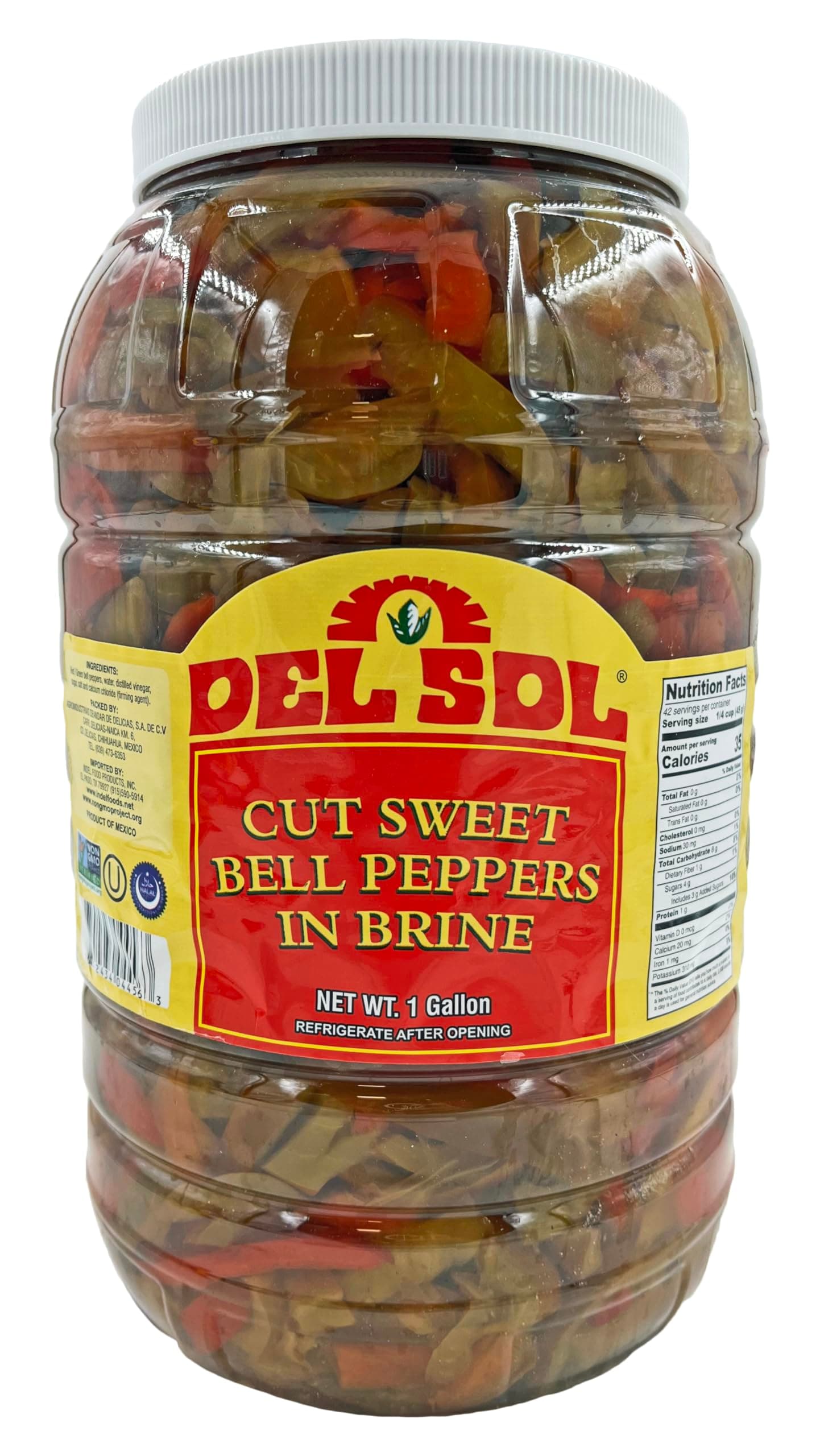 Del Sol Cut Sweet Bell Peppers in Brine (1 Gallon)