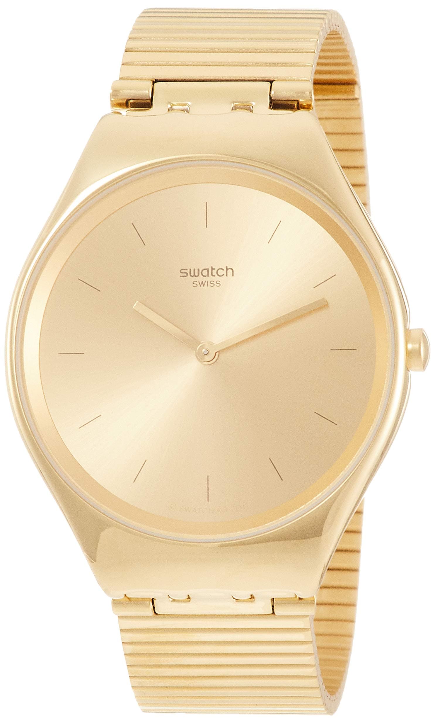 Swatch Unisex Gold Dial Stainless Steel Band Watch - SYXG100GG