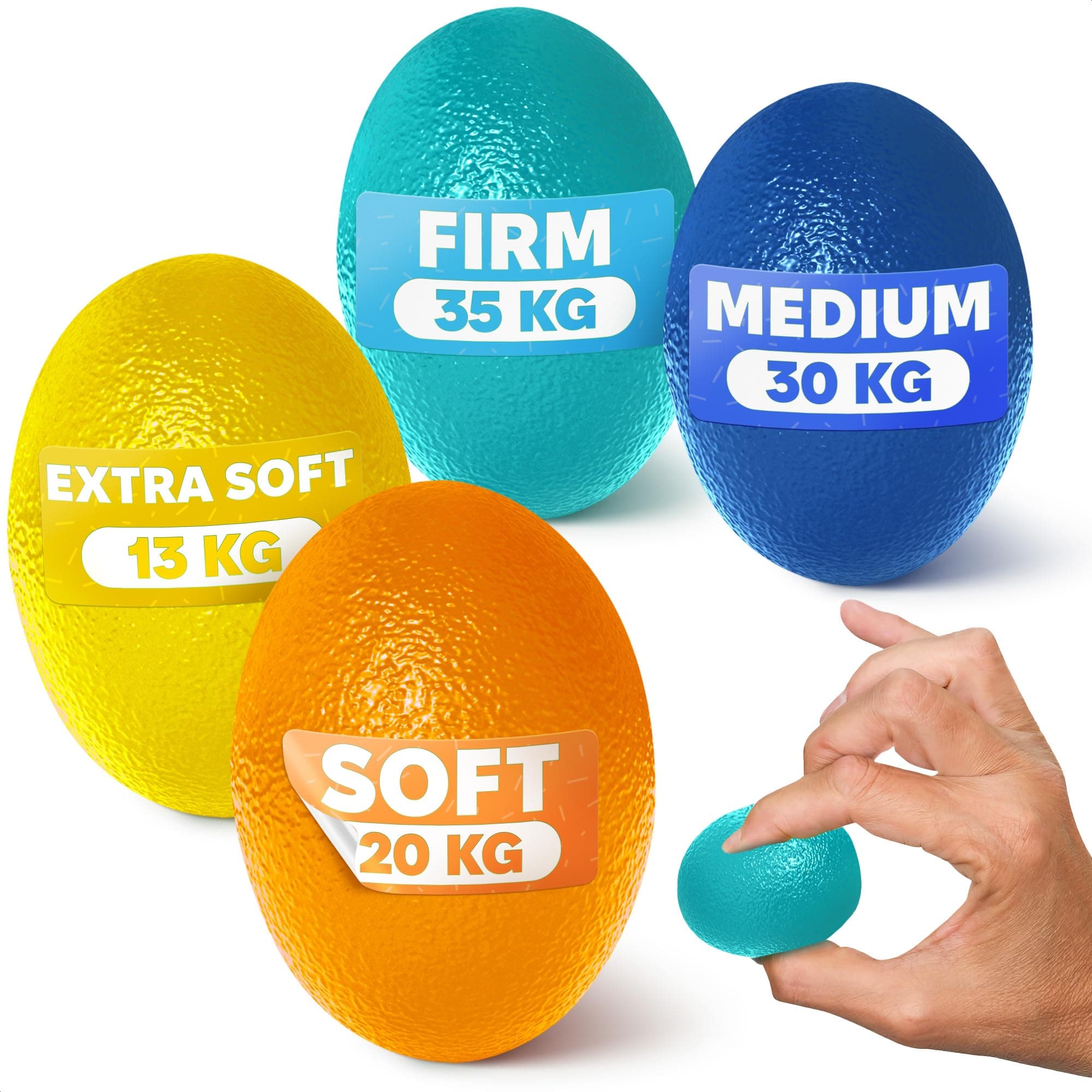 4 Pcs Squeeze Balls for Hand Therapy - 4 Resistance Levels Hand Exercise Balls for Arthritis, Pleasant to Touch & Lightweight - Physical Therapy Ball for Recovery, Stress Relief, Grip Strength, Focus