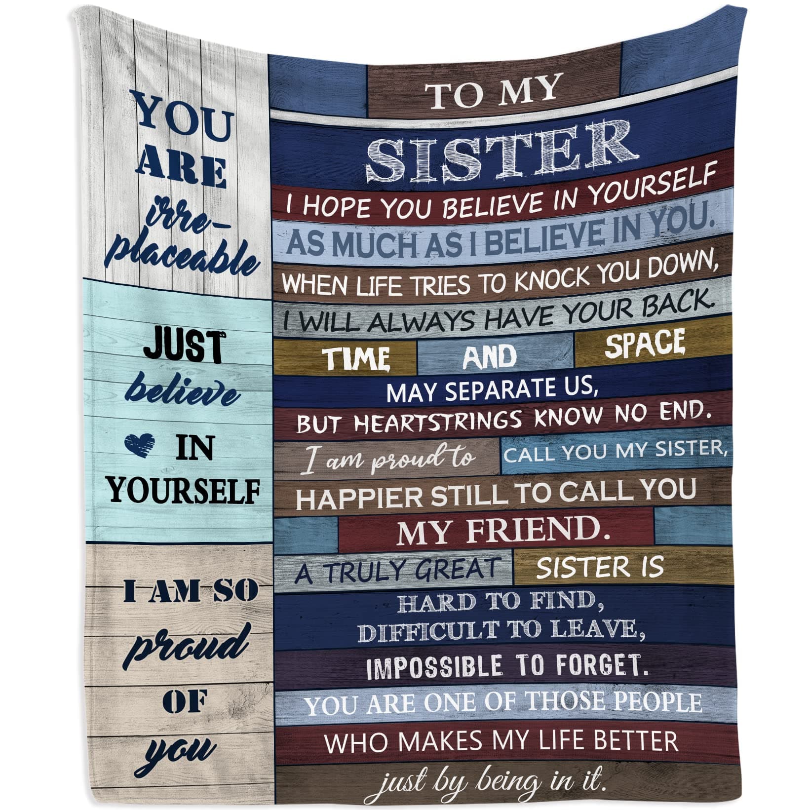 Mothers' Day Sister Gifts, Gift for Sisters Blanket 60"x50", Birthday Present for Women from Brother Sister Bestie, Best Female Christmas Party Gift Ideas Throw Blankets
