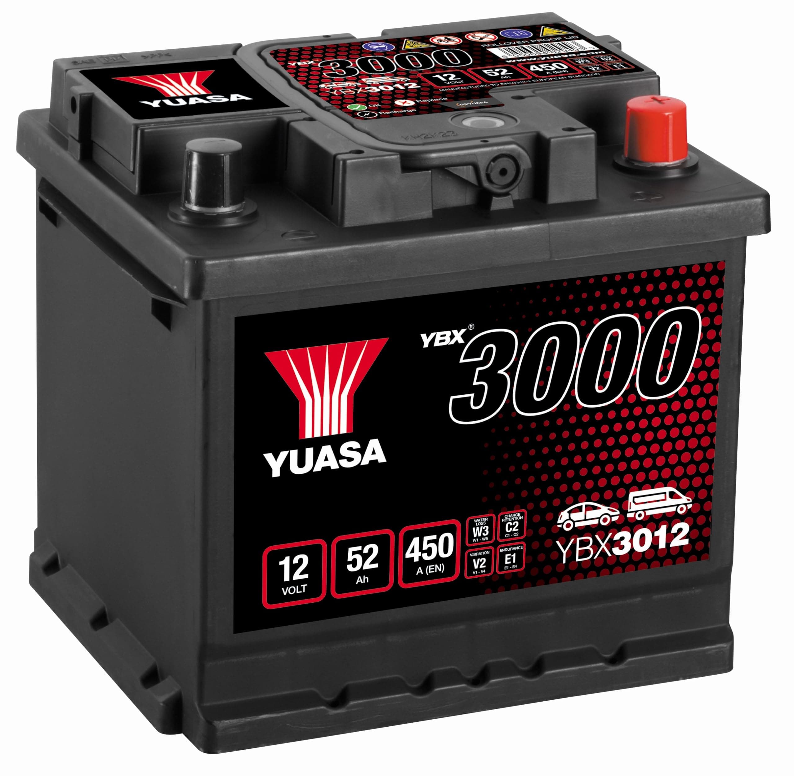 Yuasa - YBX3012 - 12V Yuasa battery - 50AH