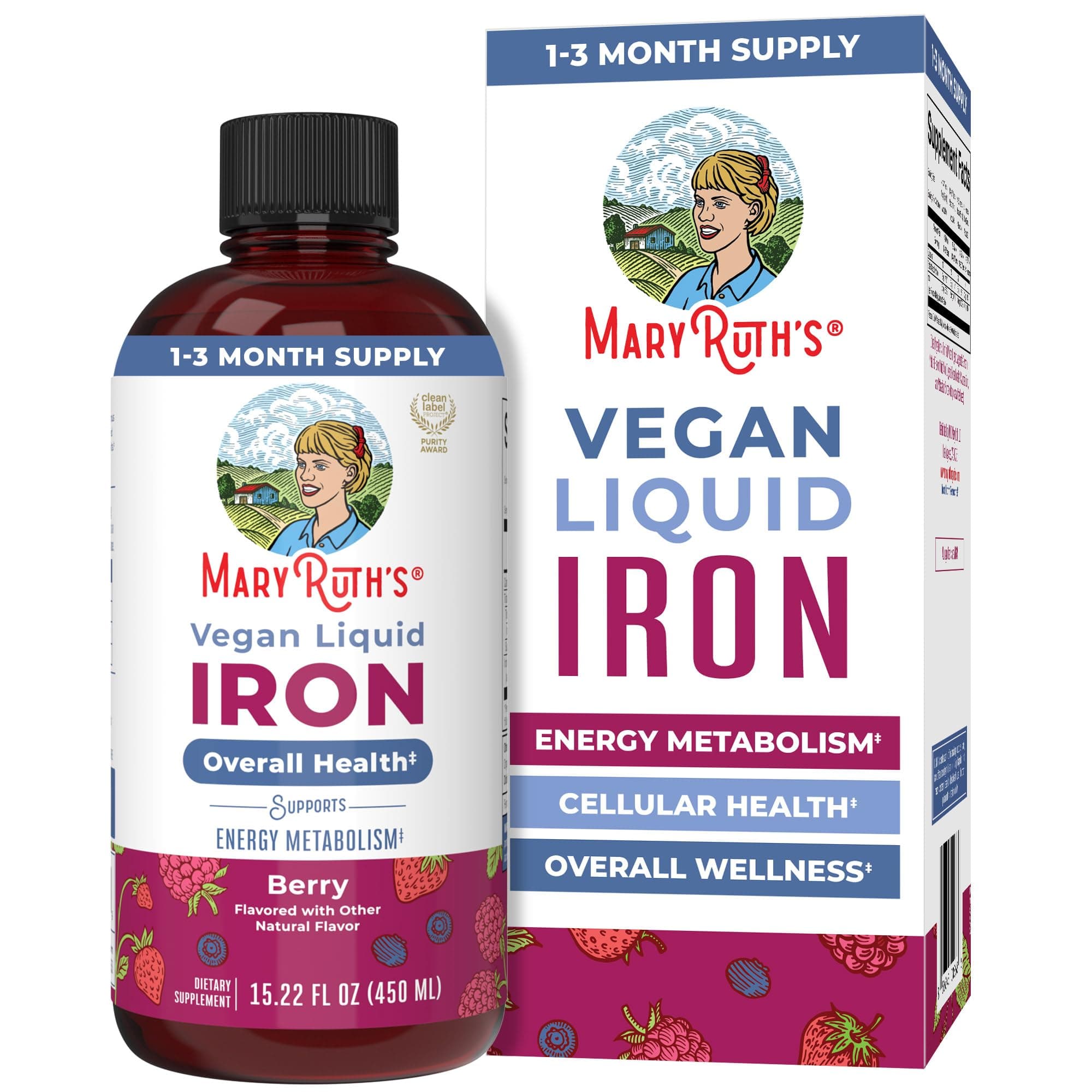 Iron Supplement for Women Men & Kids | Liquid Iron Supplement for Women Men & Kids | Iron for Healthy Blood & Oxygen | Ages 4 & Up | Sugar Free | Vegan | Non-GMO | Gluten Free | 15.22 Fl Oz