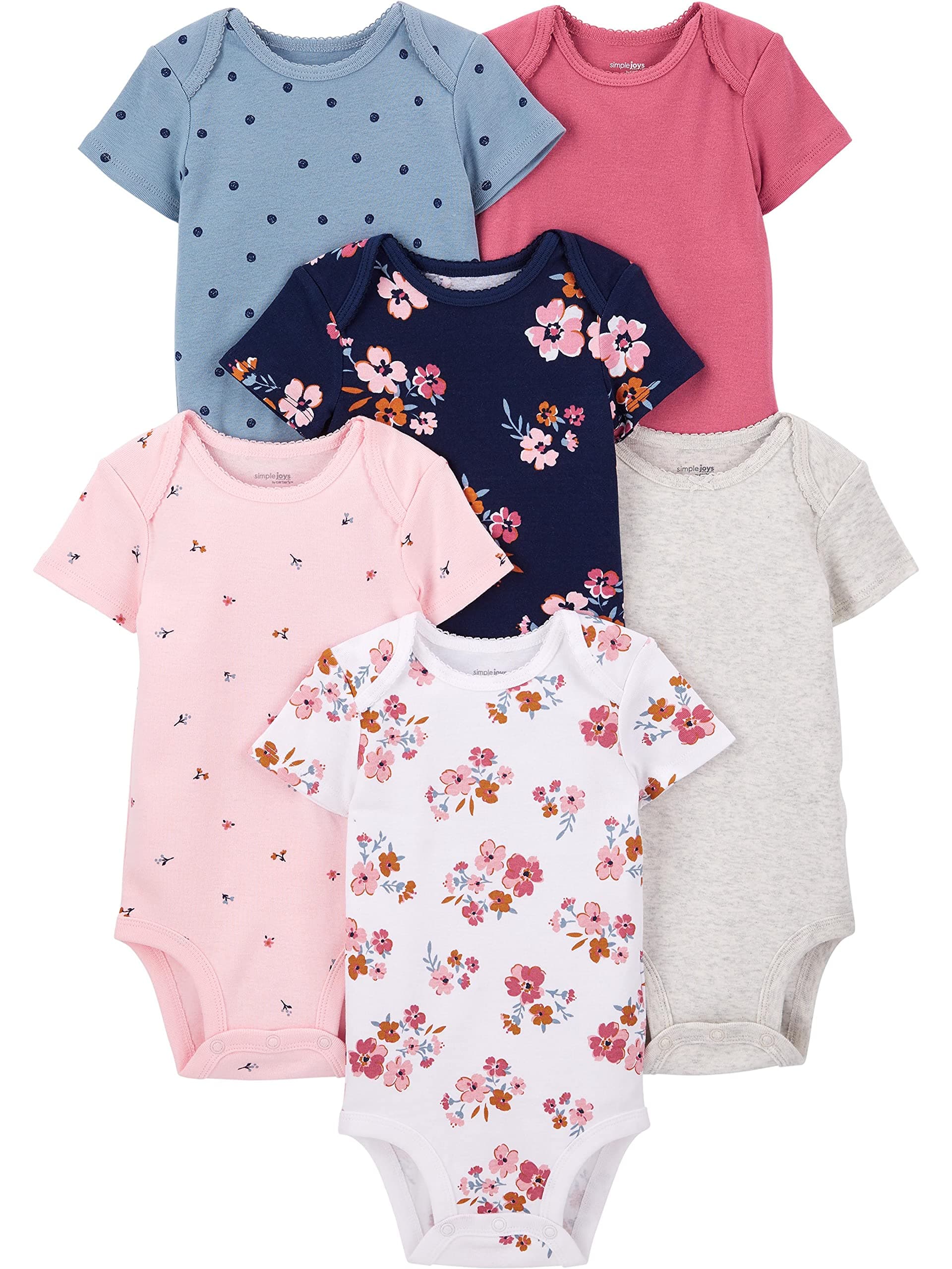 Baby-Girls 6-Pack Short-Sleeve Bodysuit
