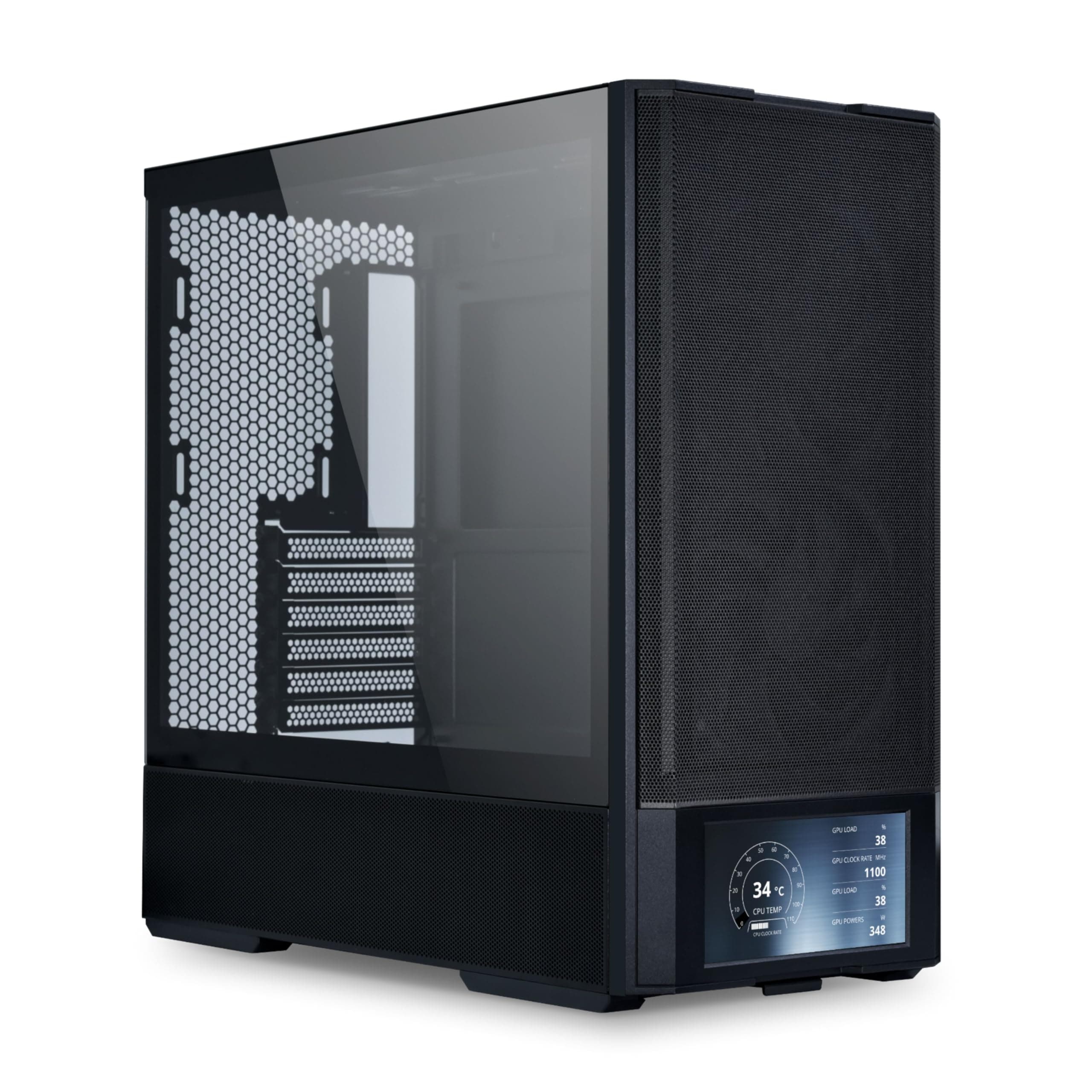 LANCOOL 207 Digital ATX Computer Case w/Integrated LCD Screen, Mesh-C...