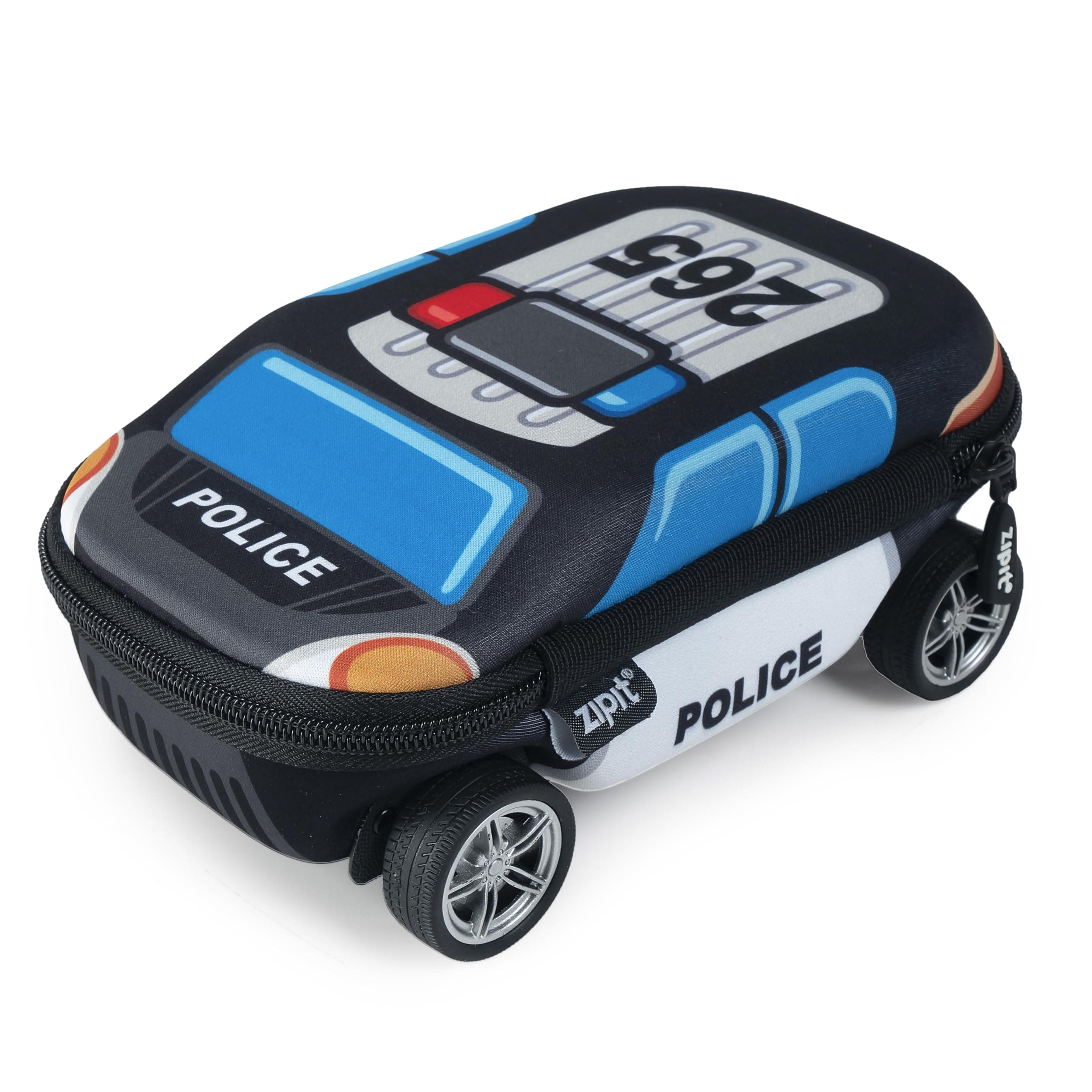 ZIPIT Police Car Pencil Case for Boys, Large Capacity Pencil Box for School