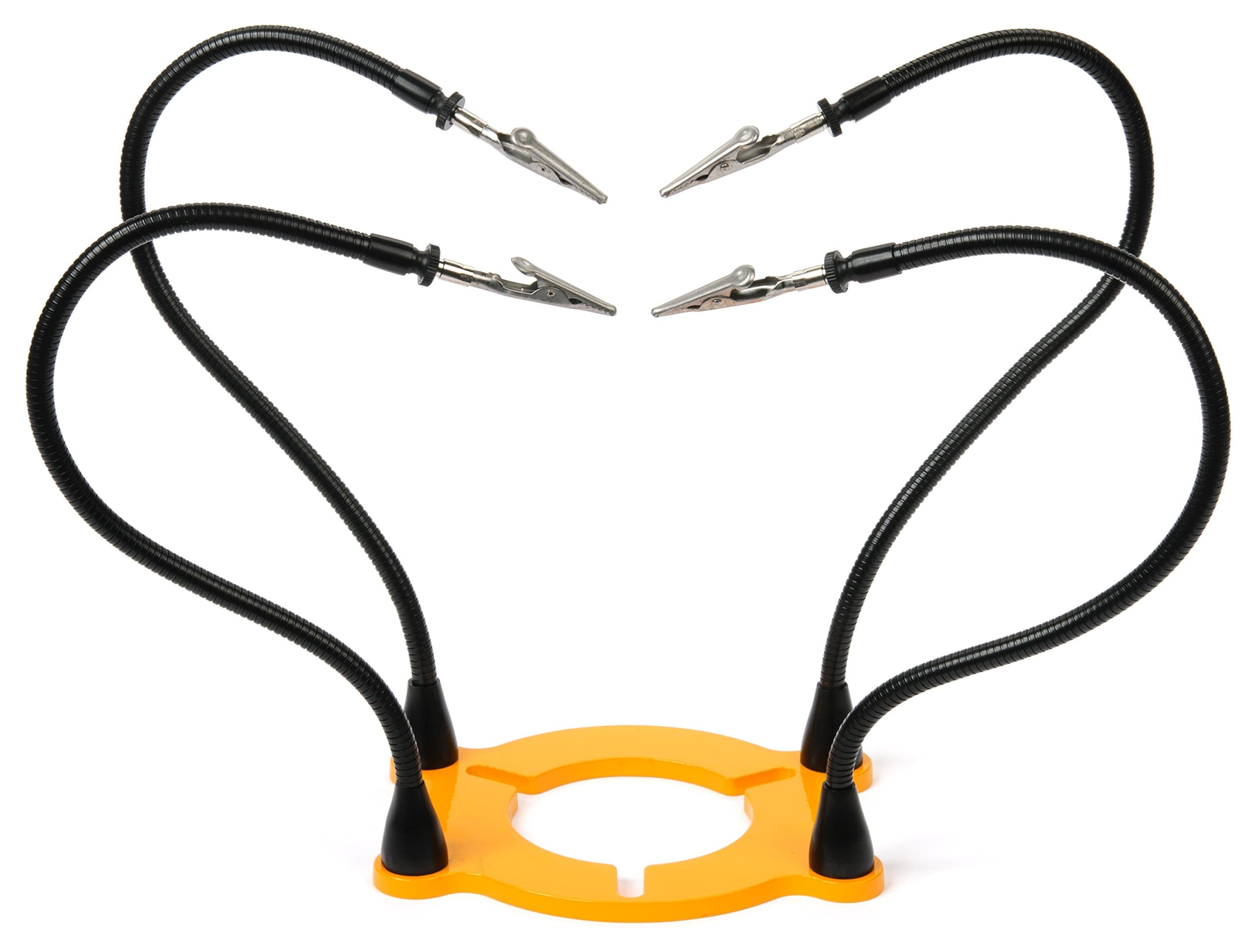 QuadHands Flex Plus Workbench | Helping Hands Soldering Stations | Soldering Iron Helping Hand Tool | Designed for PanaVise & Soldering Tools | Steel Base for Welding Table Top with Locking Grips