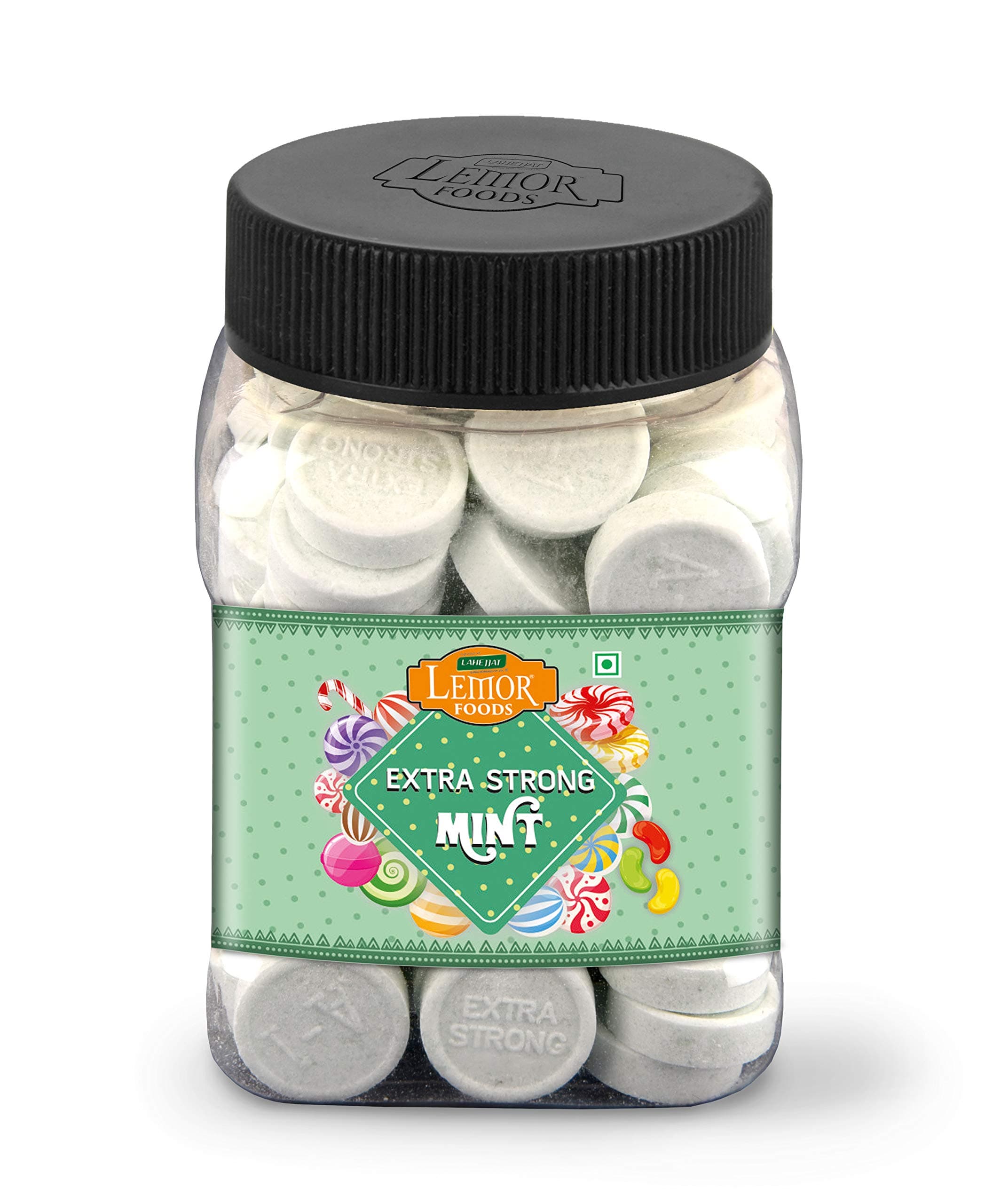 Lemor Extra Strong Mint Candy Combo Pack (330 gms, 2 Jars of 165 Gms each) | Peppermint Candies | Mint Candies For Kids | Old (Vintage) Style Sugar Boiled Candy