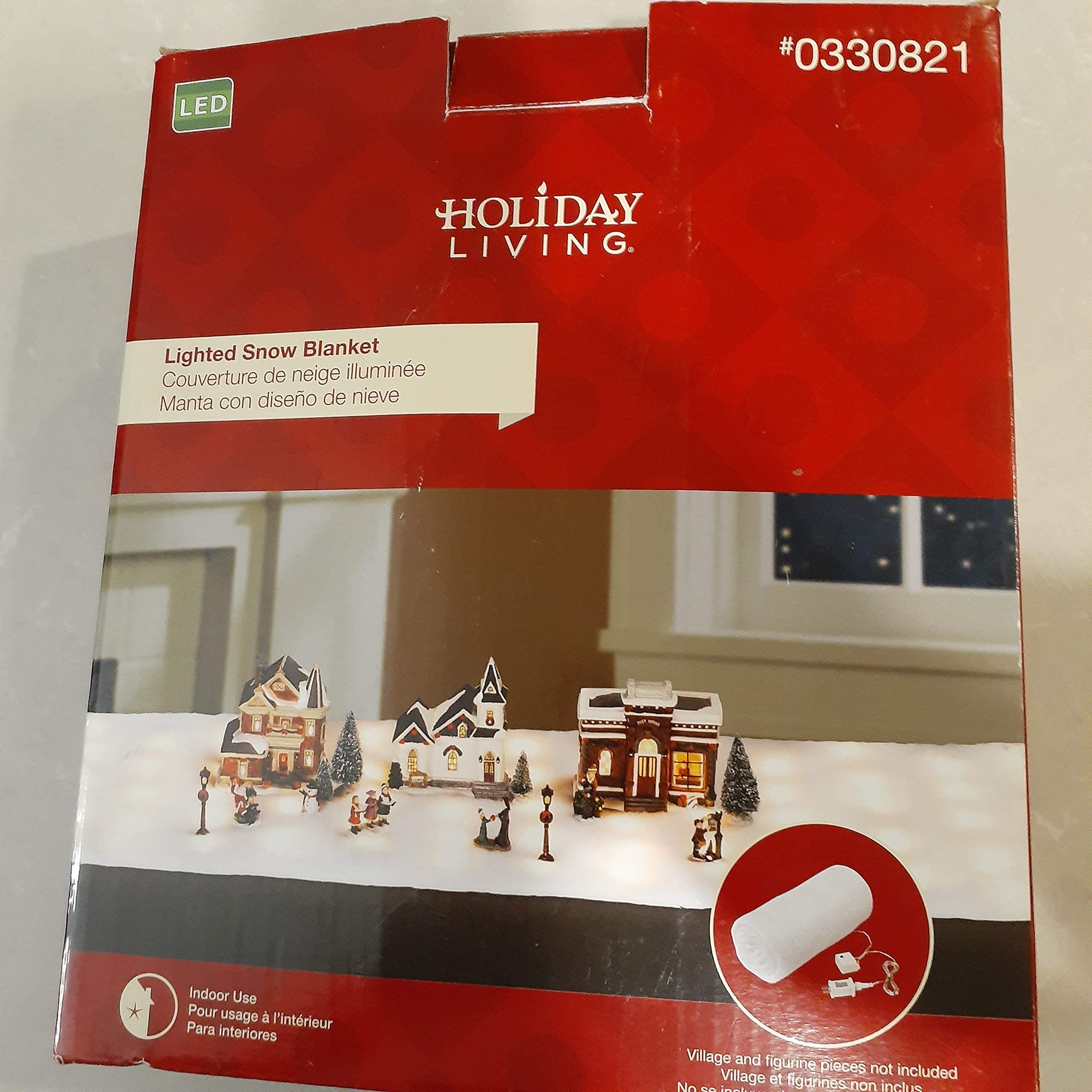 Deluxe Large 80 LED Lighted Snow Blanket 60" X 15" with 8 Dazzling Lighting Effects