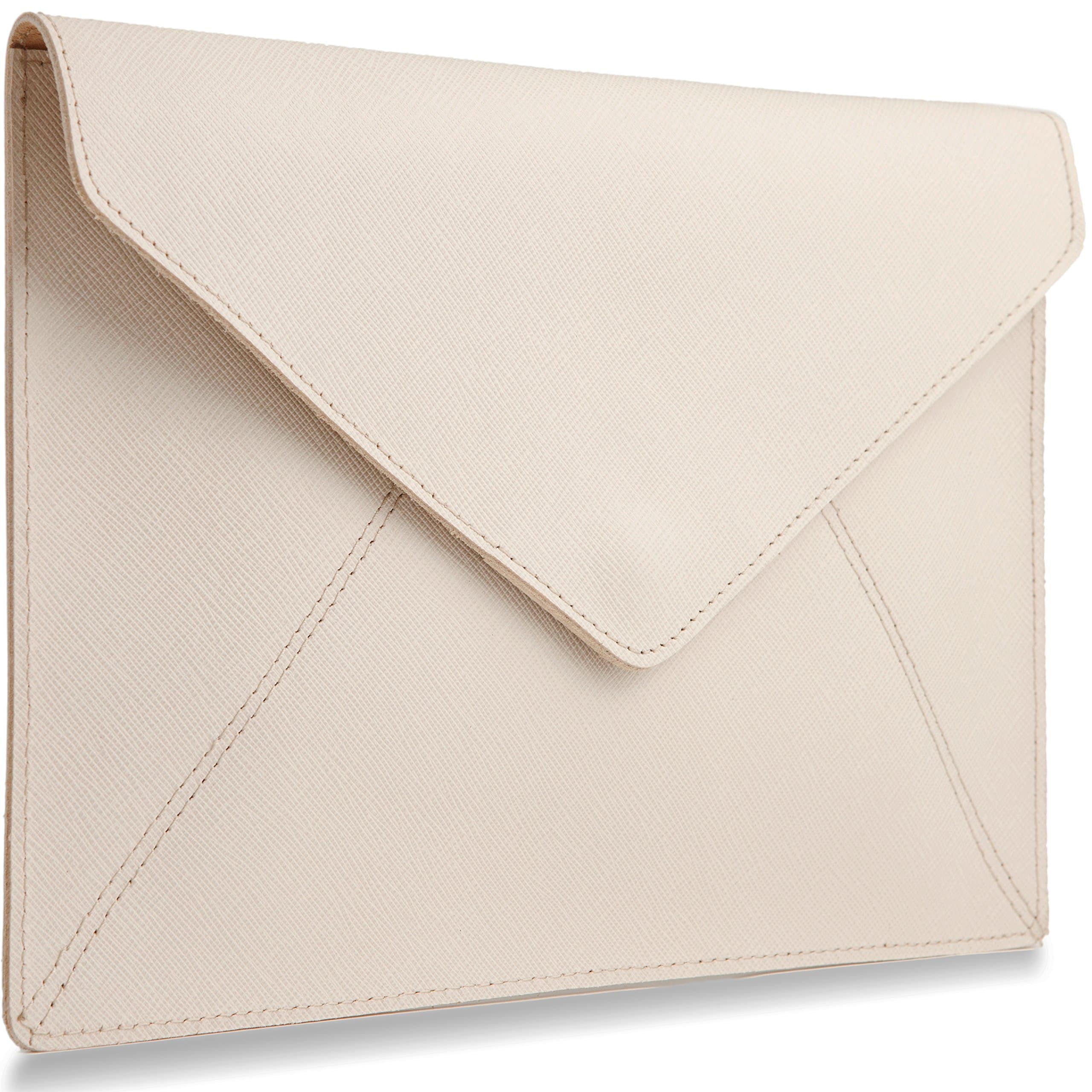 Leah Lerner Women Envelope Flap Clutch Purse Leather